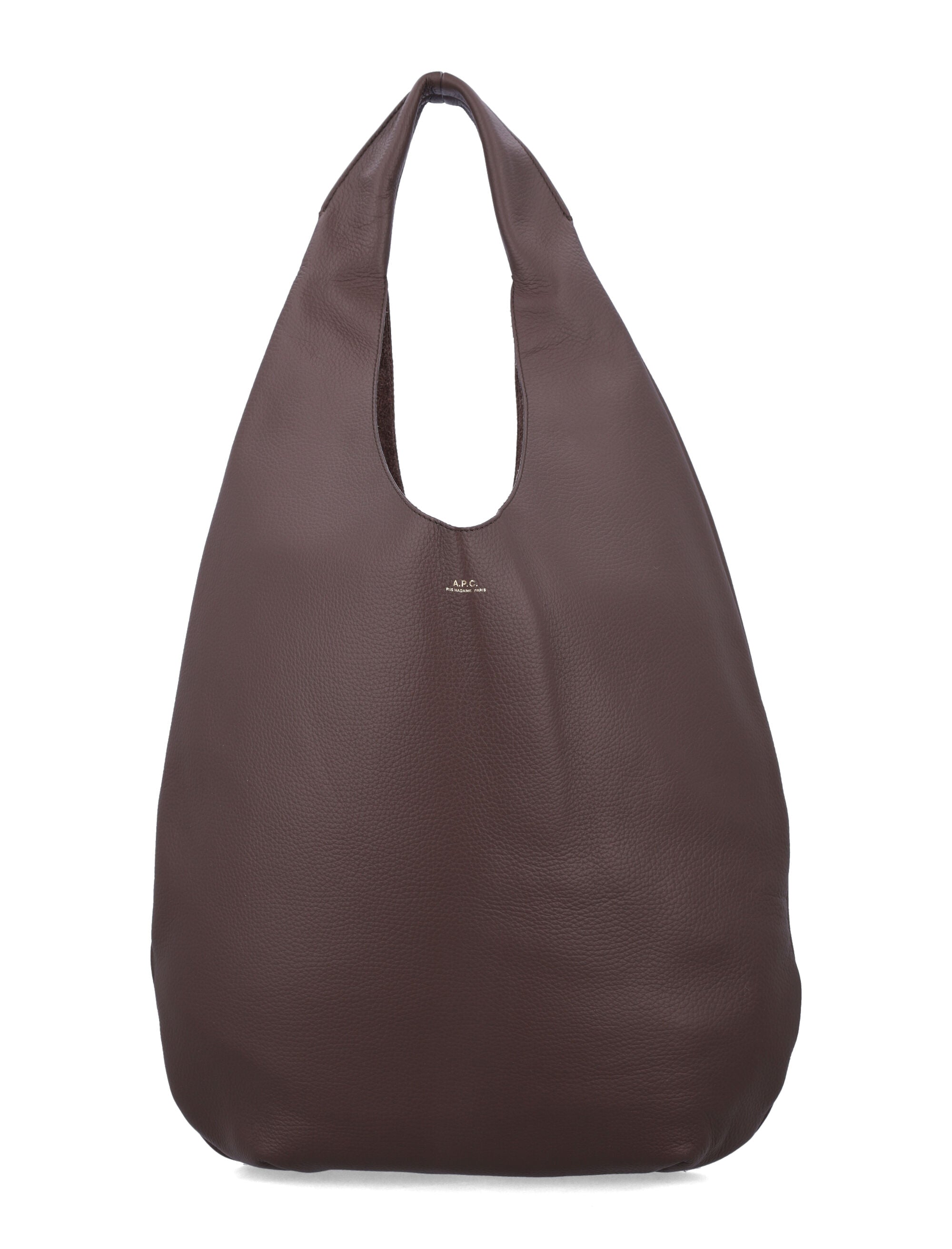A.P.C. Le Neige Grained Leather Handbag Tonka Cow Tote