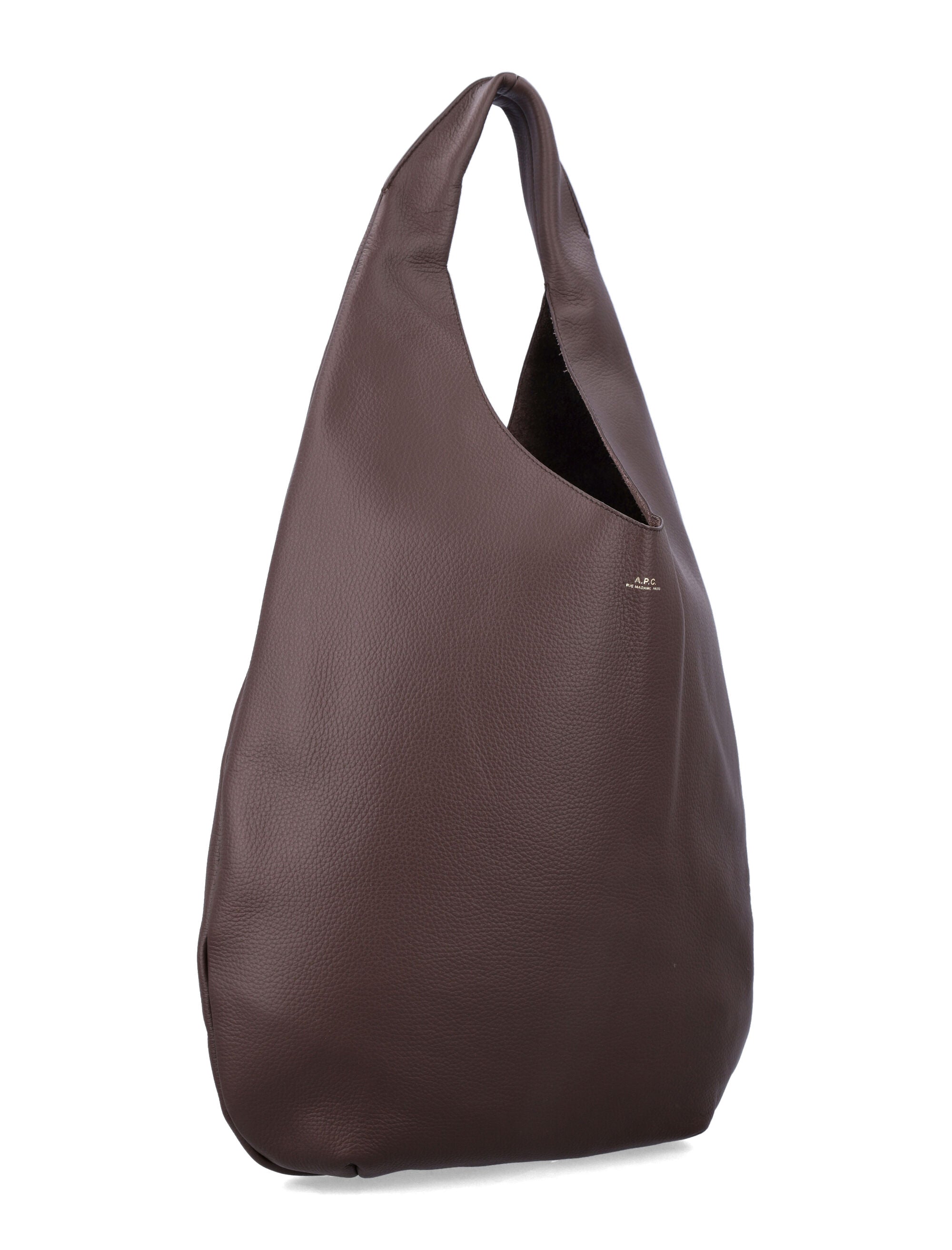 A.P.C. Le Neige Grained Leather Handbag Tonka Cow Tote