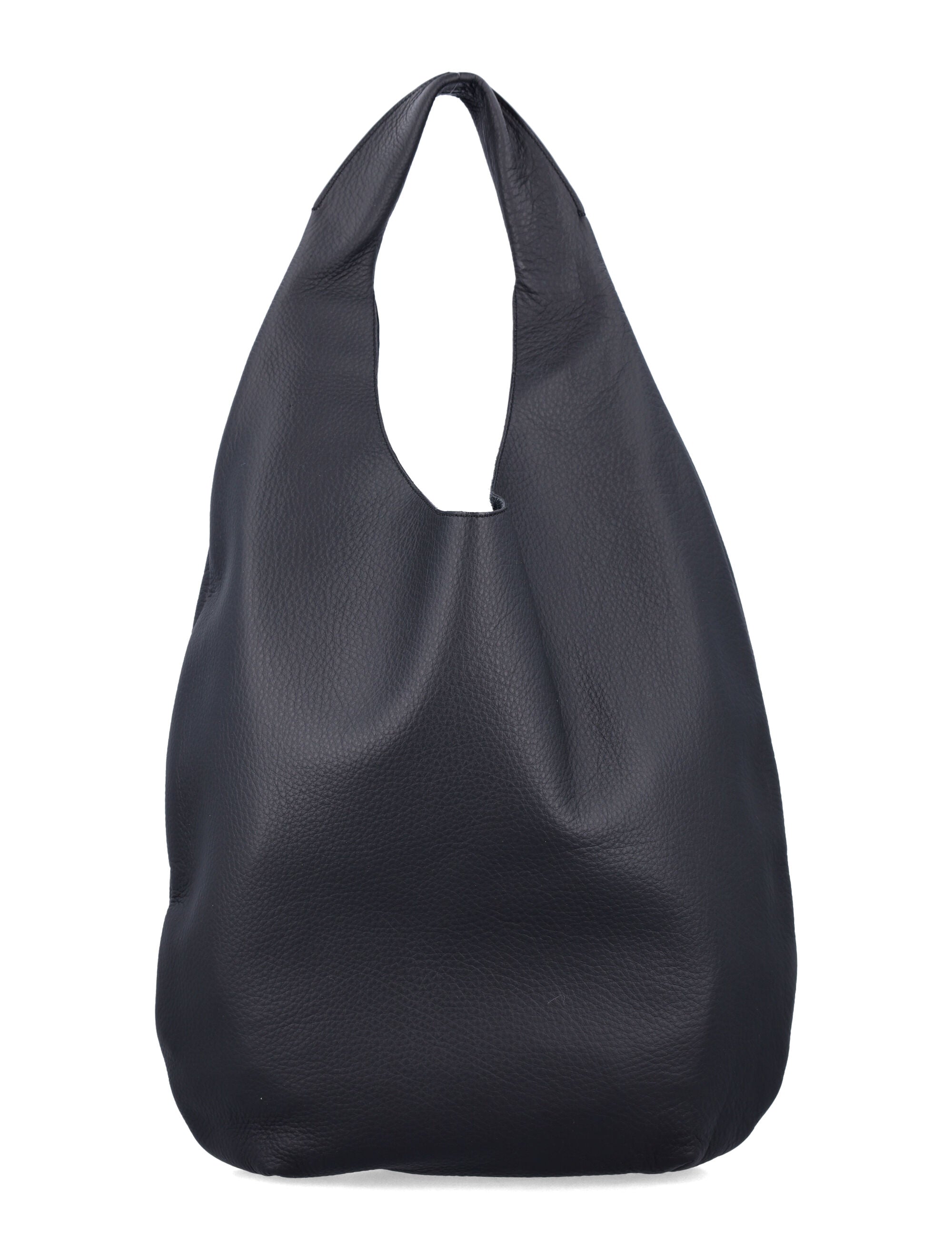 A.P.C. Le Neige Grained Leather Handbag Black Cow Tote