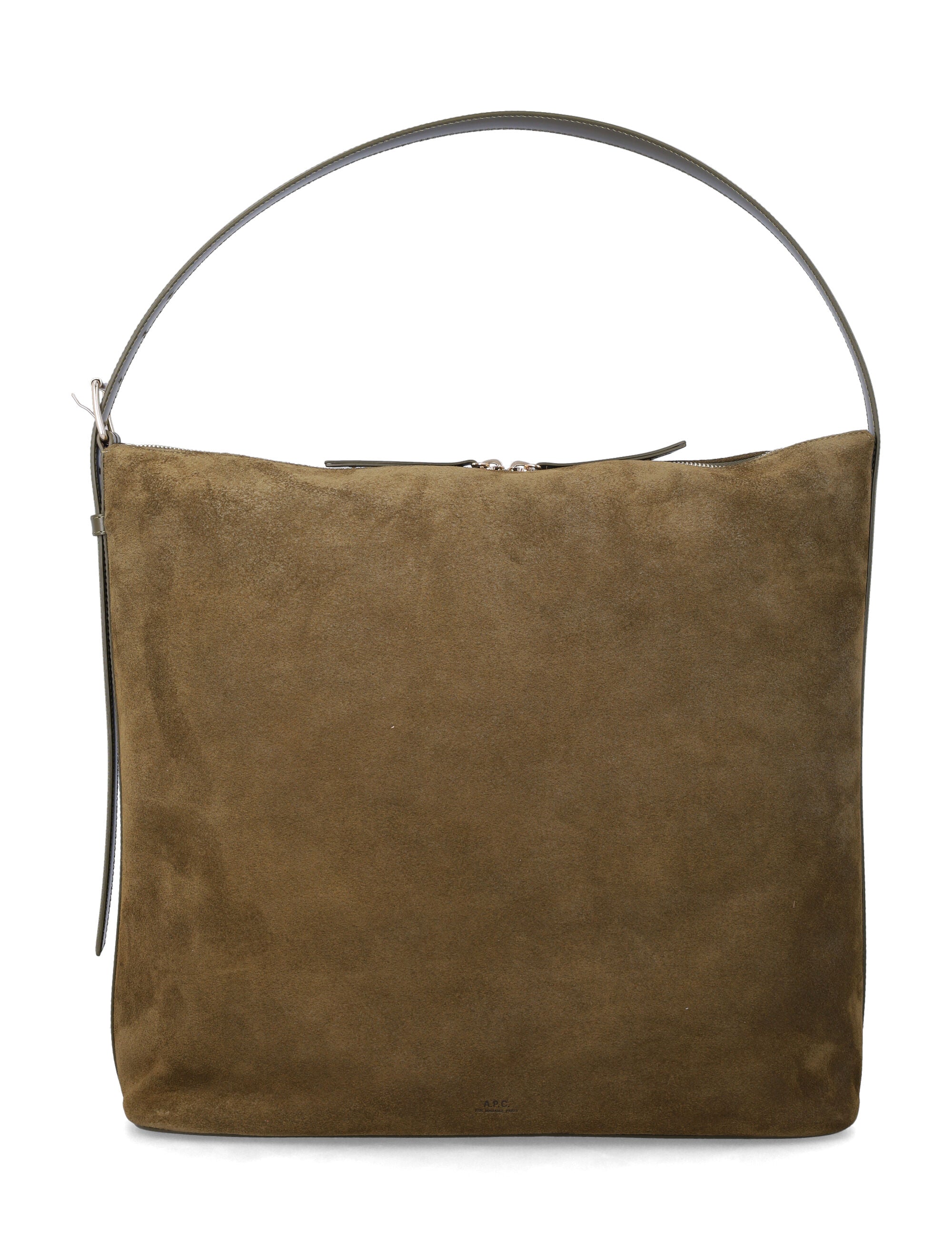 A.P.C. Vera Maxi suede bag Dark Khaki Cow Leather Shoulder