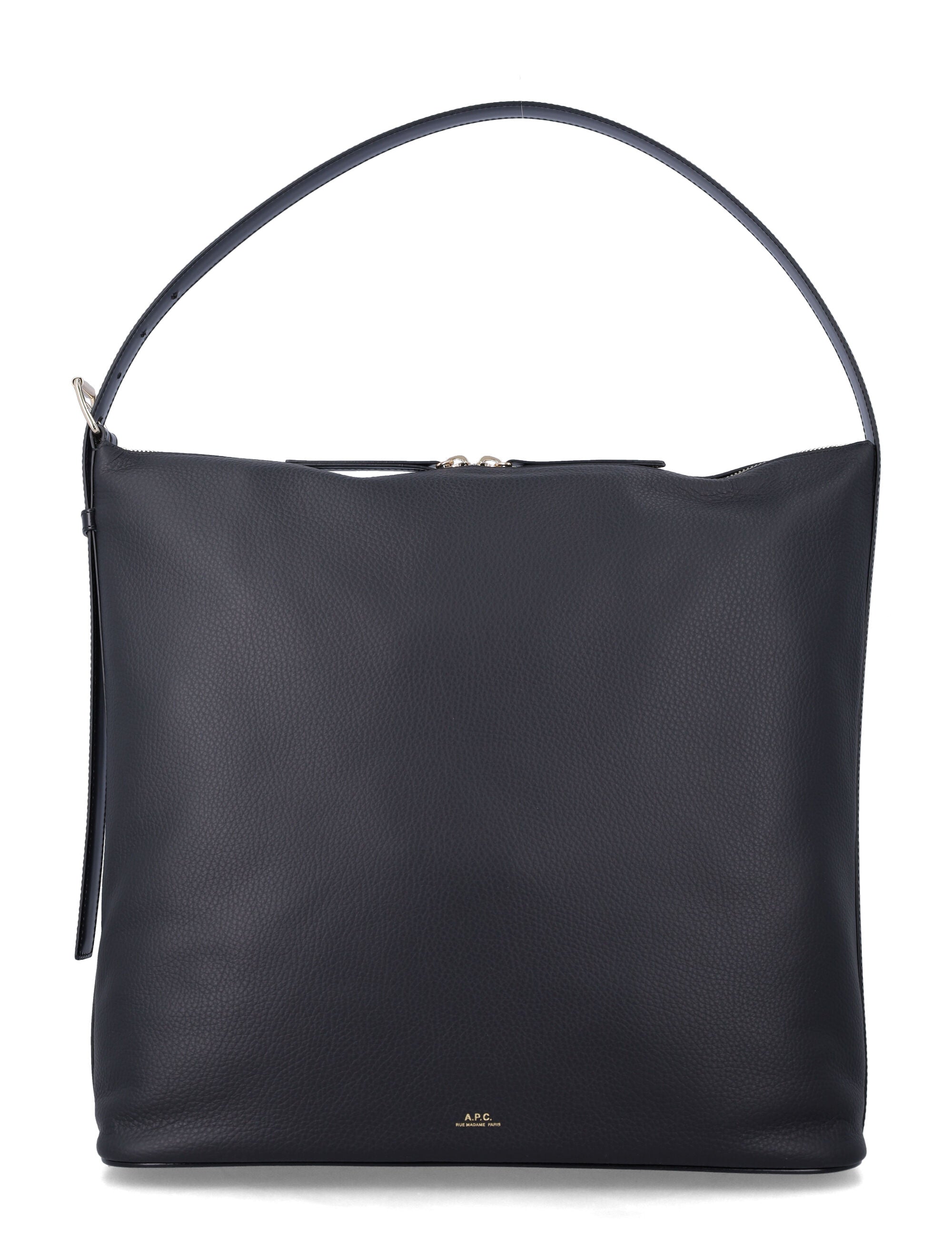 A.P.C. Vera maxi smooth leather bag Black Cow Tote