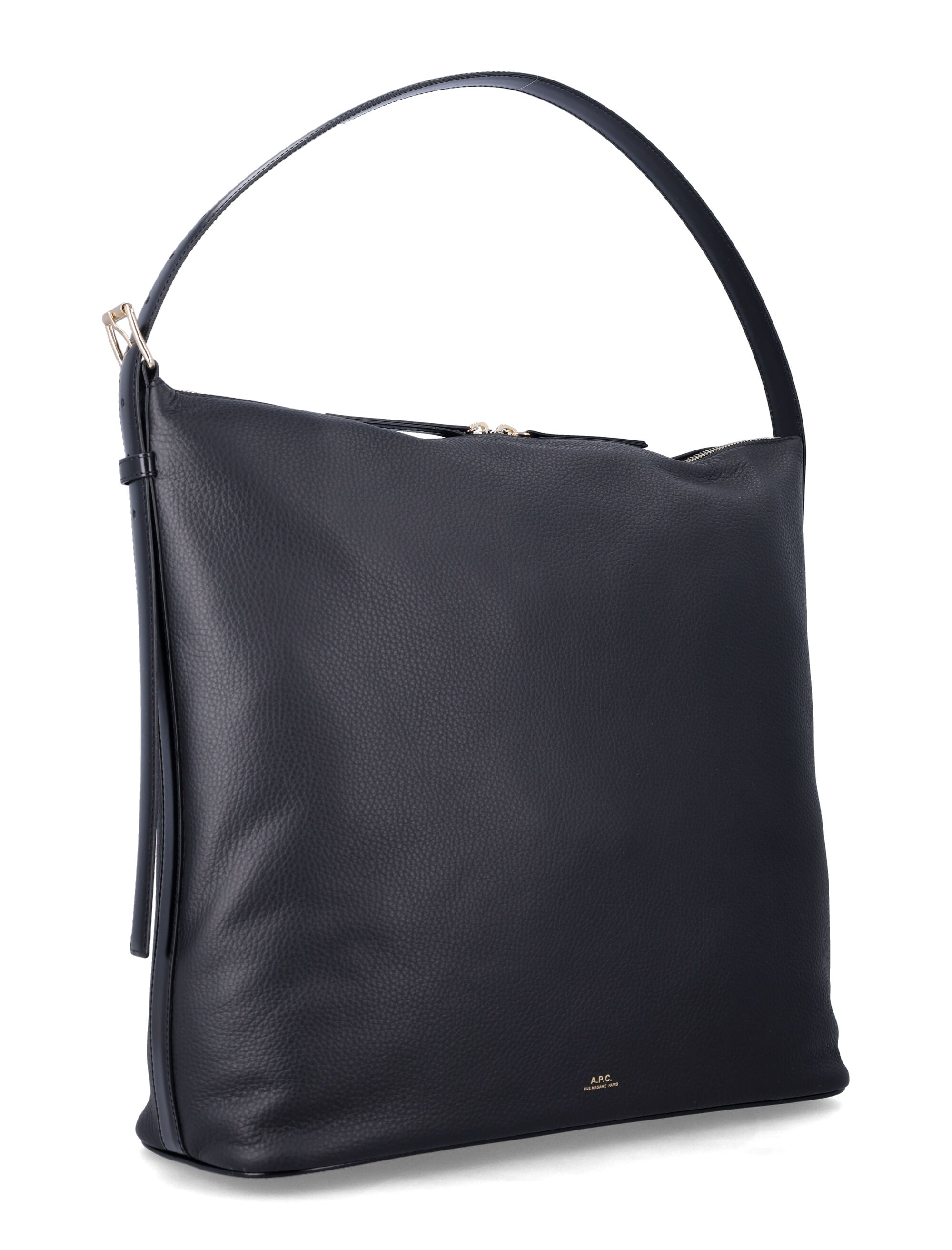 A.P.C. Vera maxi smooth leather bag Black Cow Tote