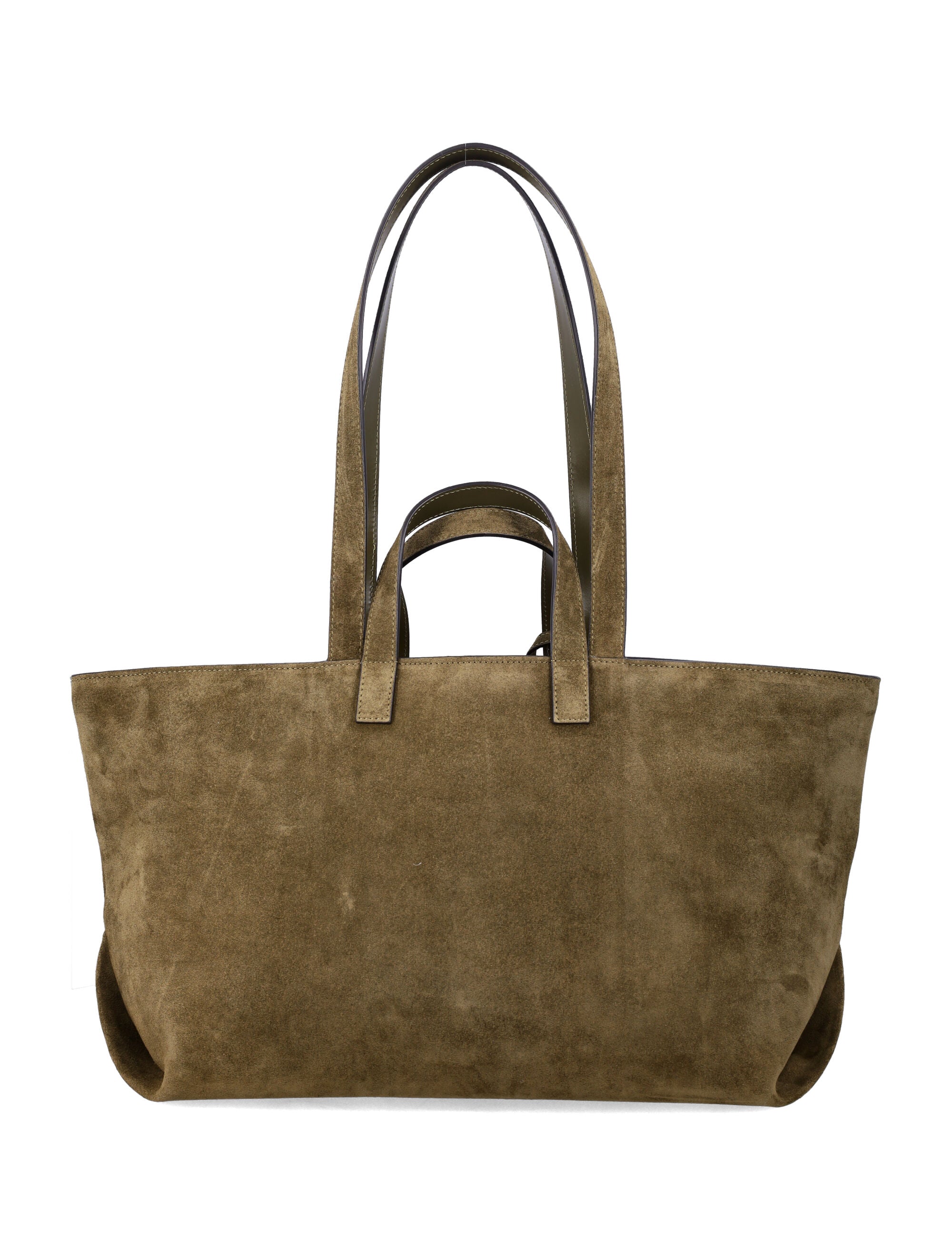 A.P.C. Le Drummer suede bag Dark Khaki Calf Leather Tote