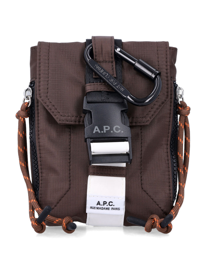 A.P.C. Treck Crossbody pouch brown Nylon Shoulder Bag
