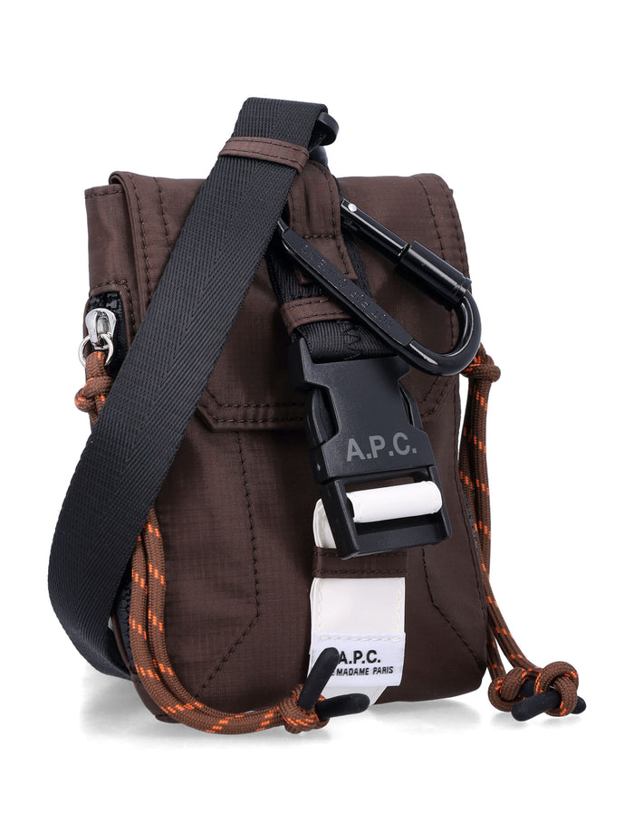 A.P.C. Treck Crossbody pouch brown Nylon Shoulder Bag