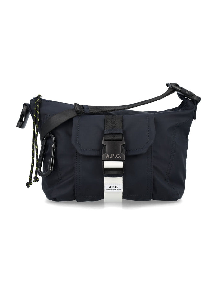A.P.C. Treck shoulder bag with front flap pocket Dark Navy Polyamide