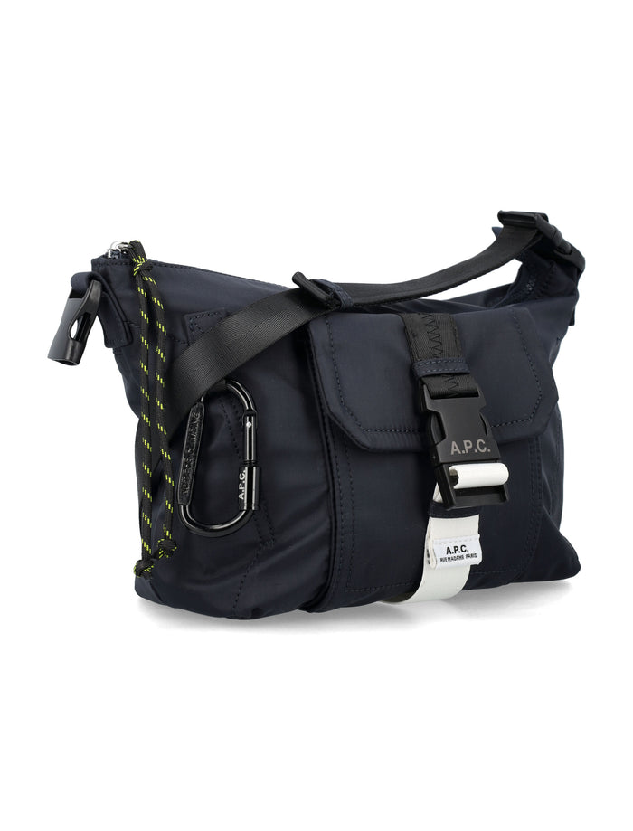 A.P.C. Treck shoulder bag with front flap pocket Dark Navy Polyamide