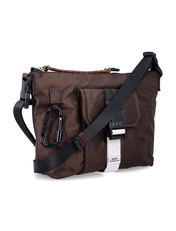 A.P.C. brown Treck shoulder bag Nylon