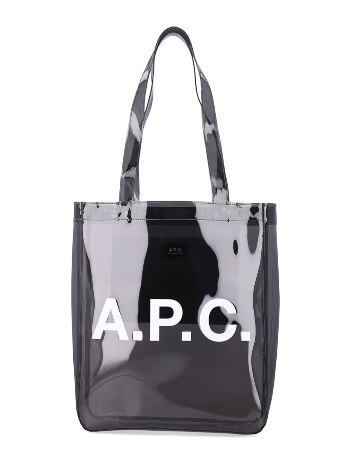 A.P.C. Lou glossy PVC tote bag Anthracite Thermoplastic Polyurethane
