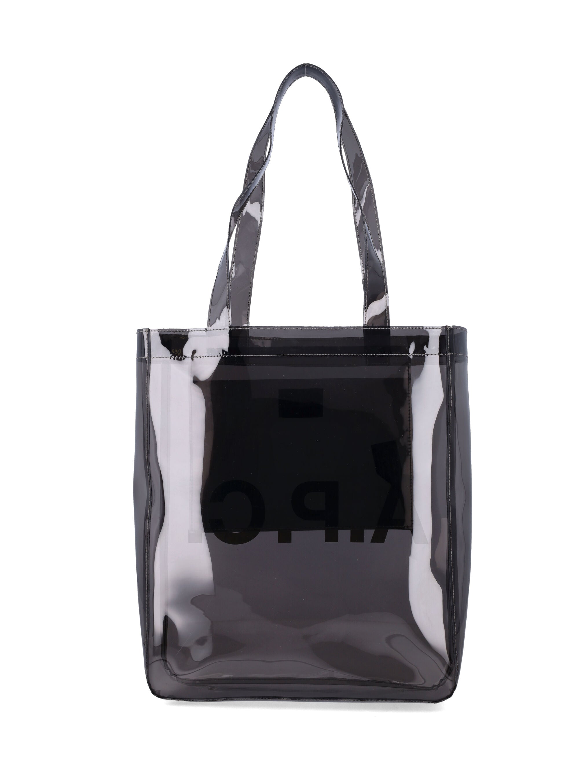 A.P.C. Lou glossy PVC tote bag Anthracite Thermoplastic Polyurethane