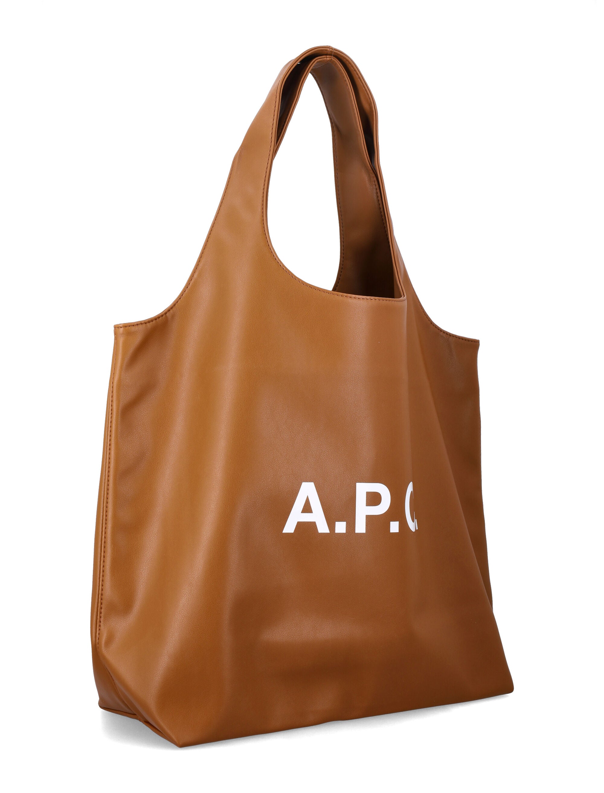 A.P.C. Ninon tote bag with logo Camel Polyurethane