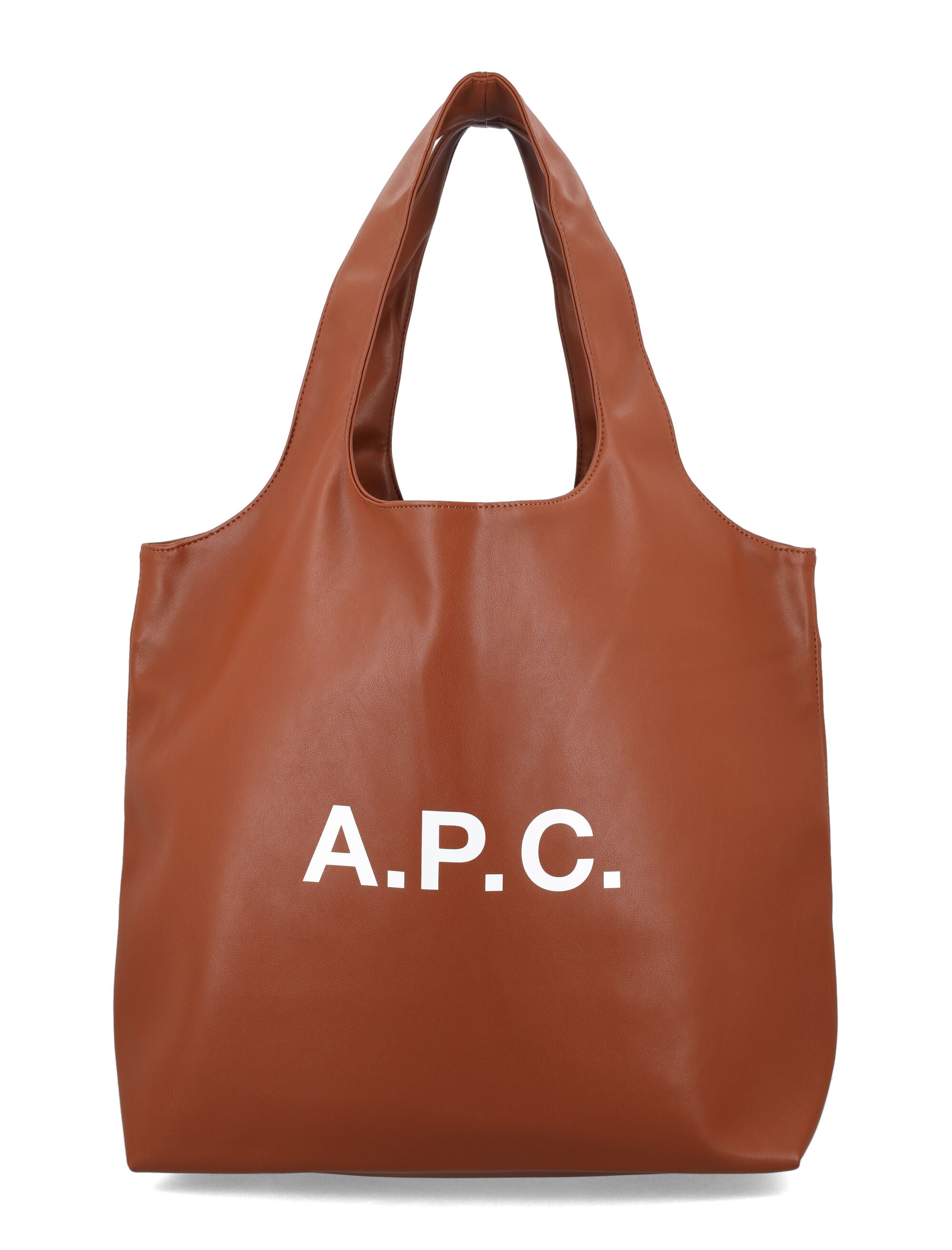 A.P.C. Ninon tote bag with logo Hazelnut Polyurethane