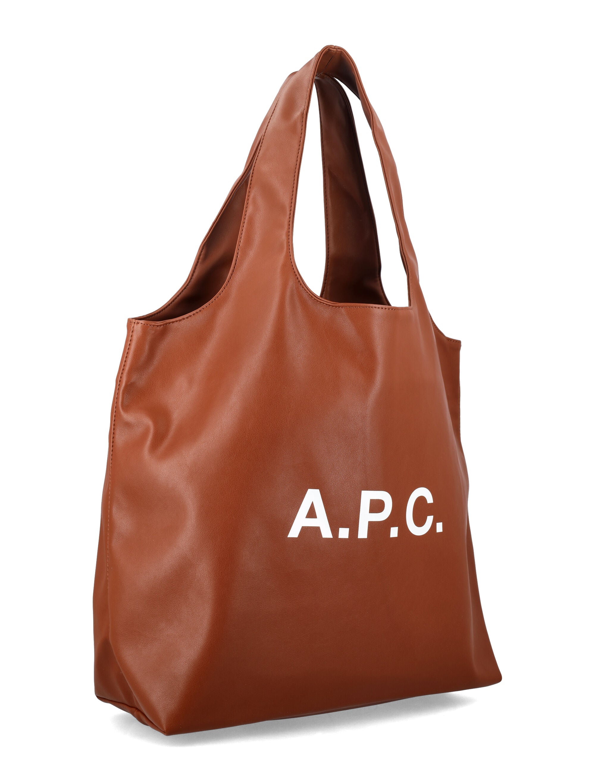 A.P.C. Ninon tote bag with logo Hazelnut Polyurethane