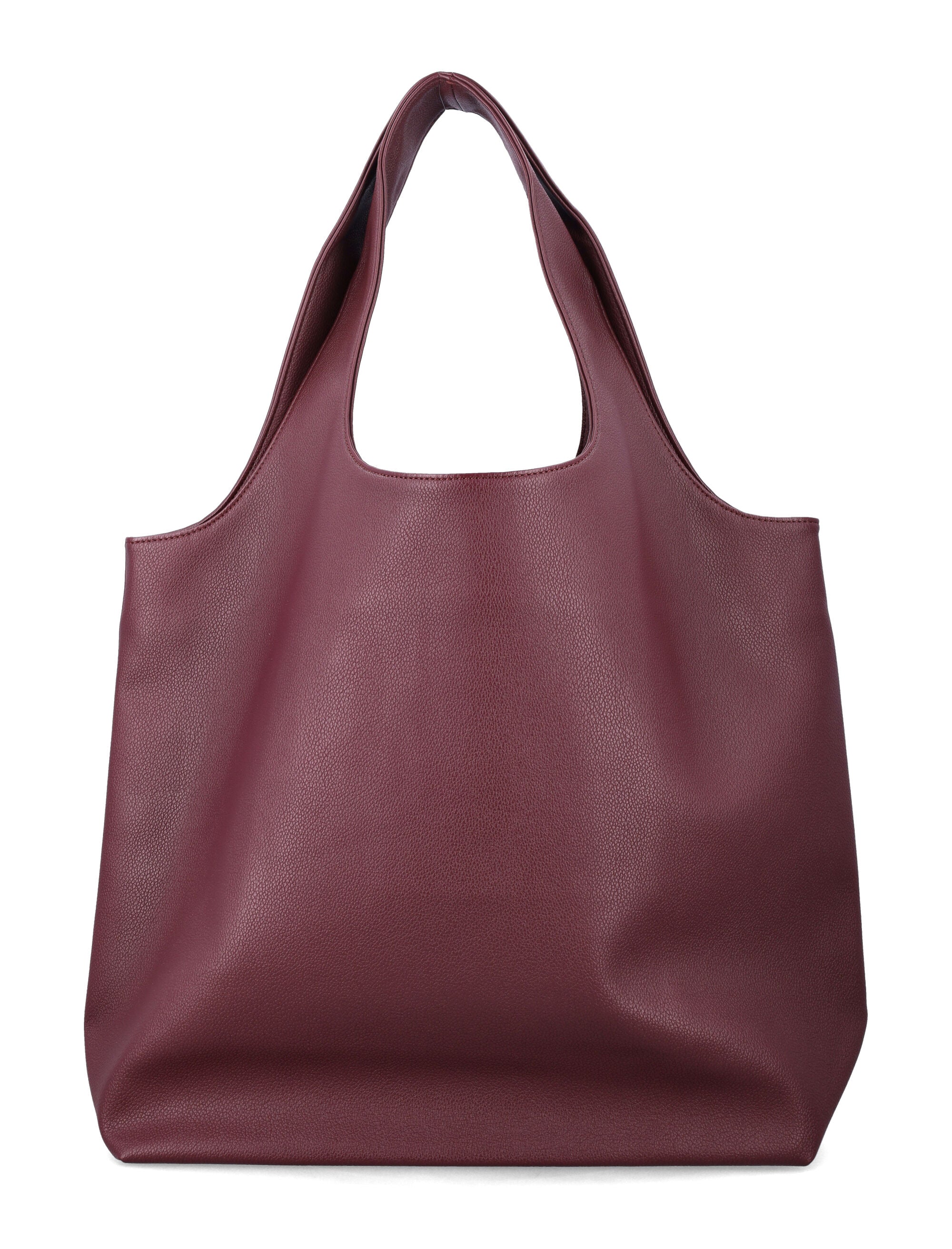 A.P.C. Ninon tote bag grained recycled leather-like Aubergine Polyurethane