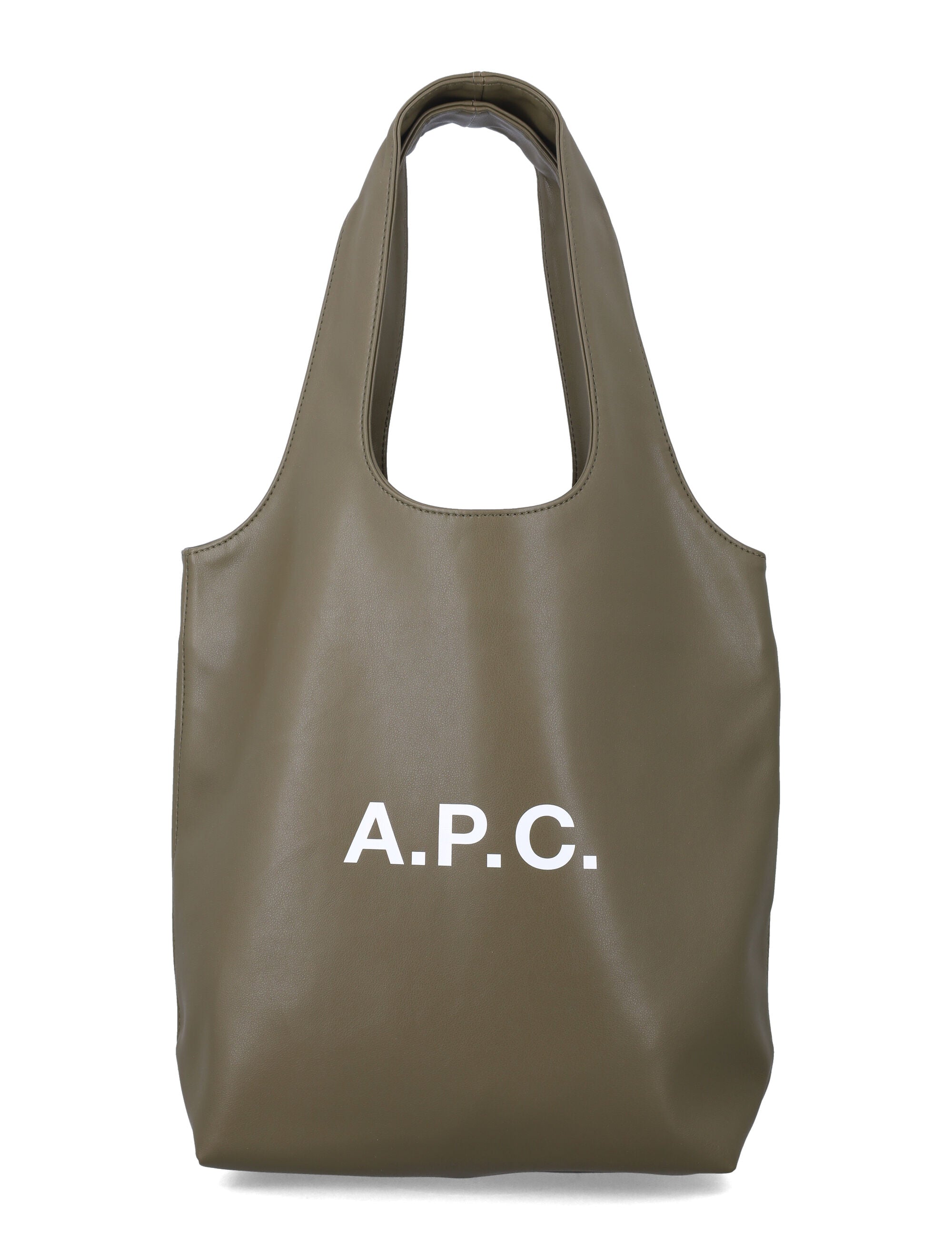 A.P.C. Ninon black small faux leather tote Khaki Polyurethane