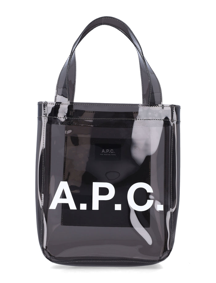 A.P.C. small Lou glossy PVC tote bag Antracite Thermoplastic Polyurethane