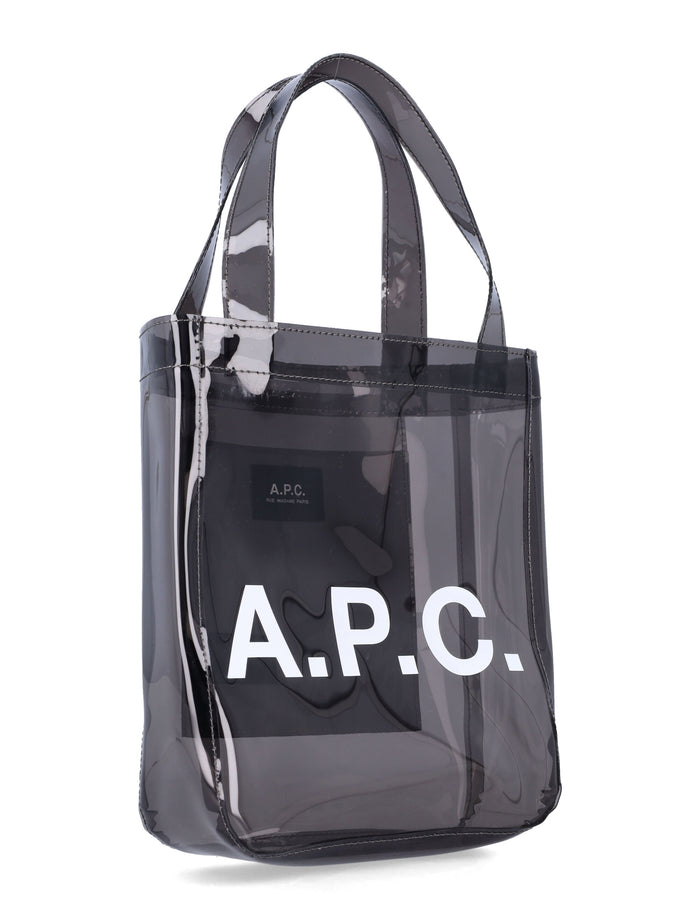 A.P.C. small Lou glossy PVC tote bag Antracite Thermoplastic Polyurethane