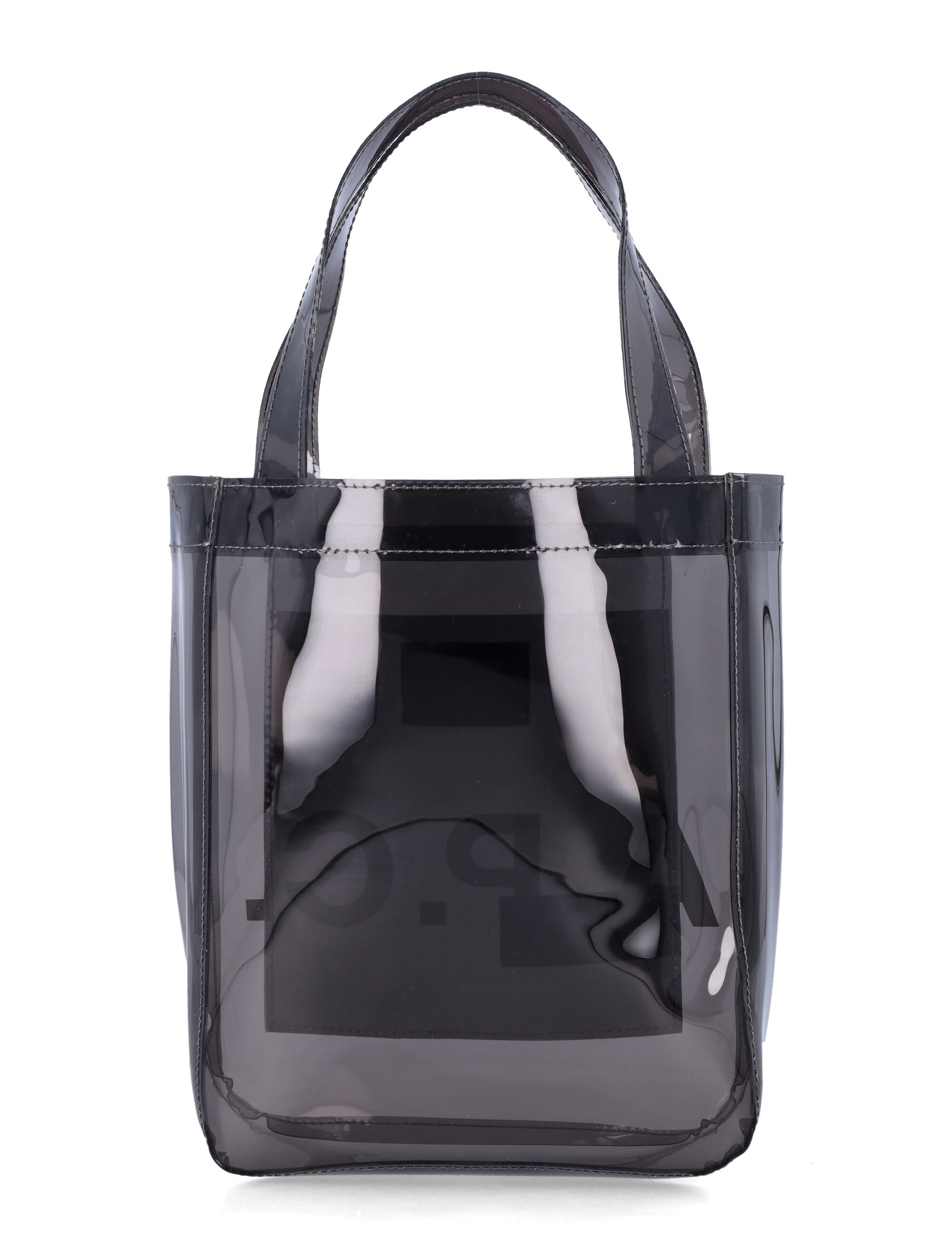 A.P.C. small Lou glossy PVC tote bag Antracite Thermoplastic Polyurethane