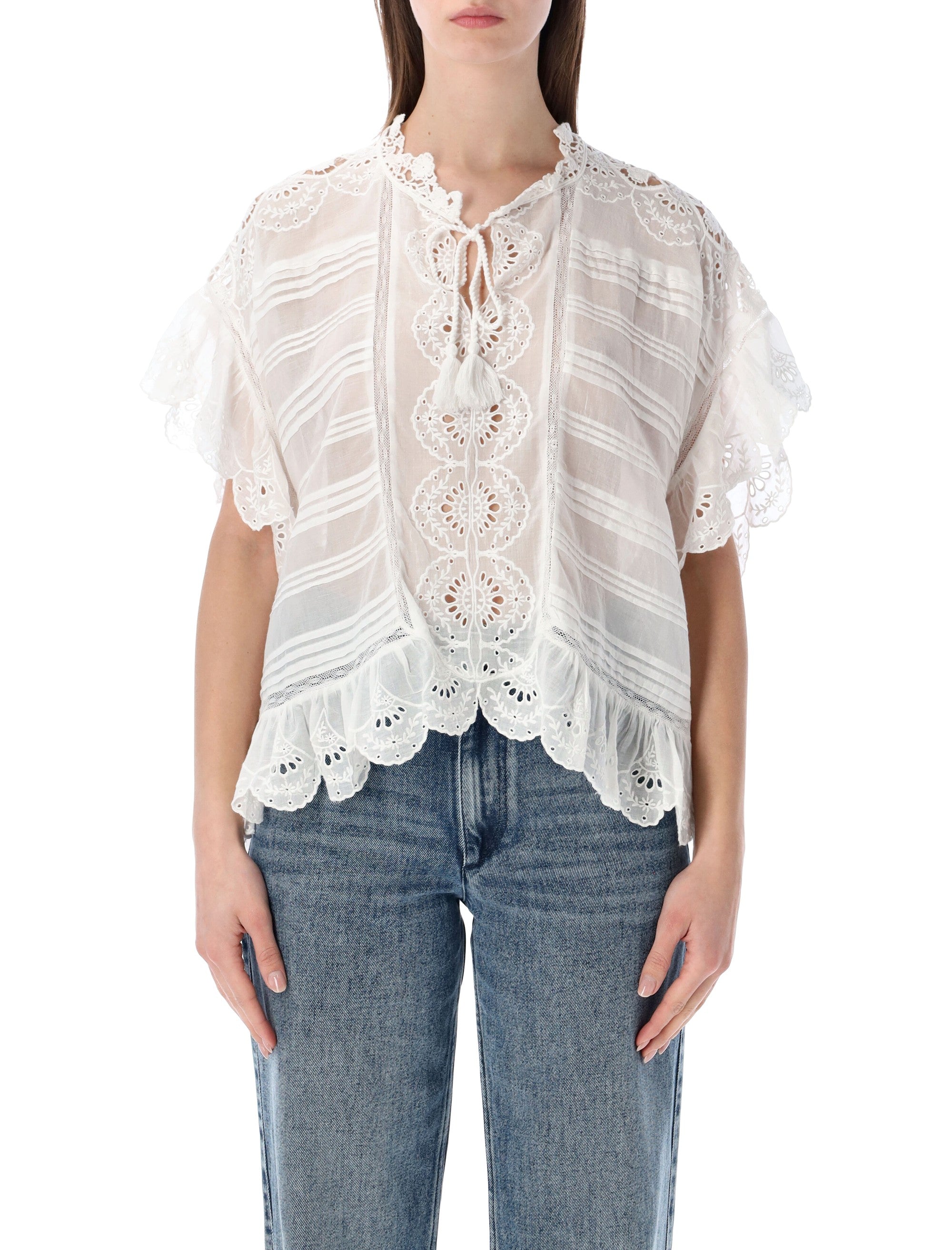 Marant Étoile Payton lace top White Cotton
