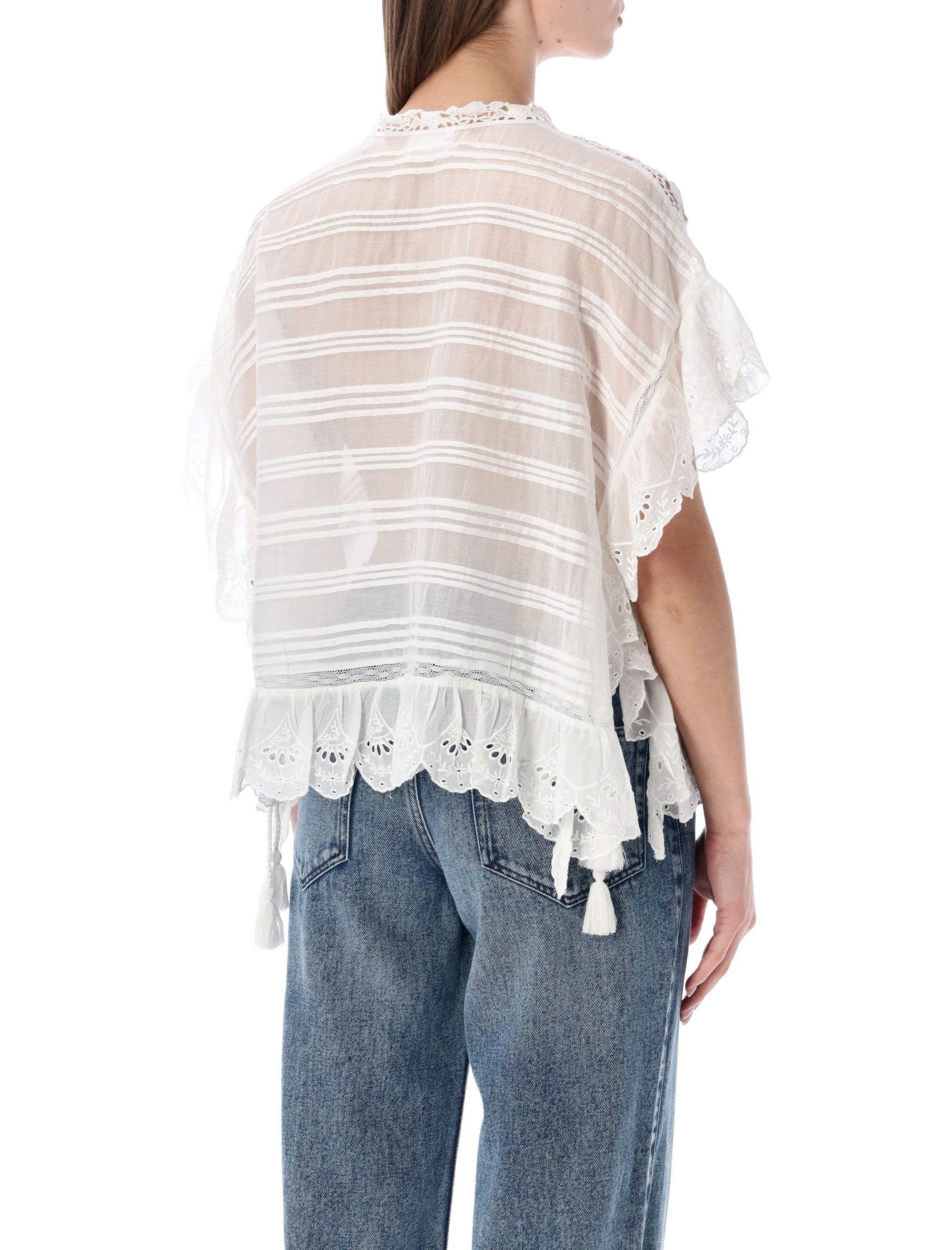 Marant Étoile Payton lace top White Cotton