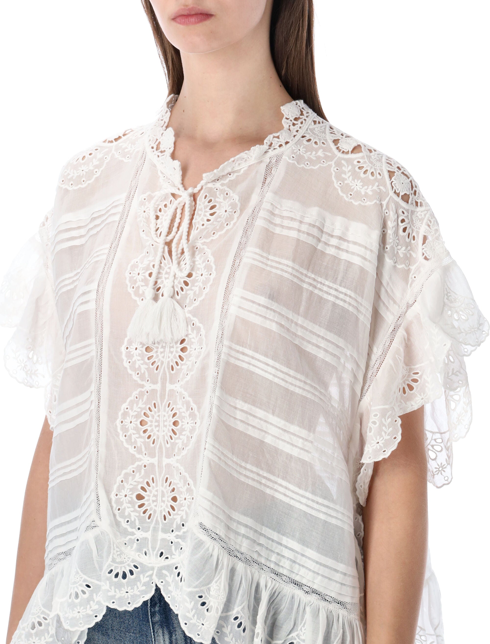 Marant Étoile Payton lace top White Cotton