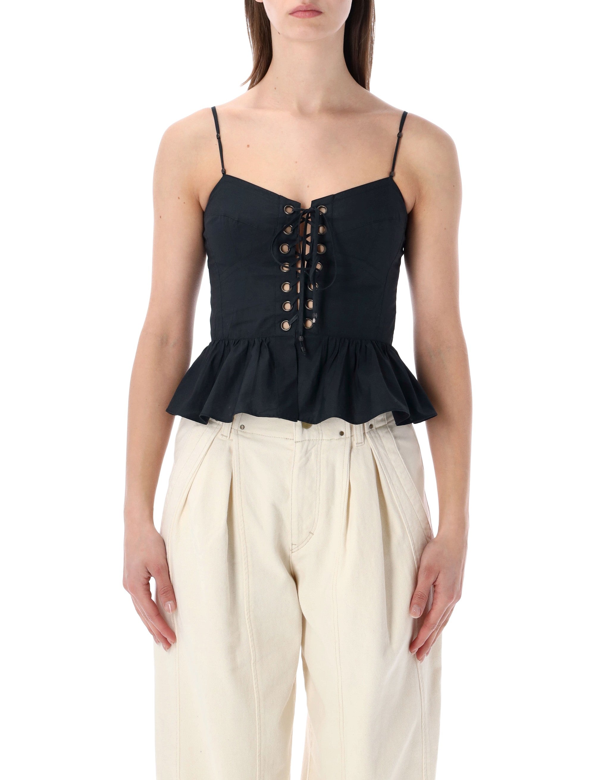 Marant Étoile Dolma peplum top Black Cotton