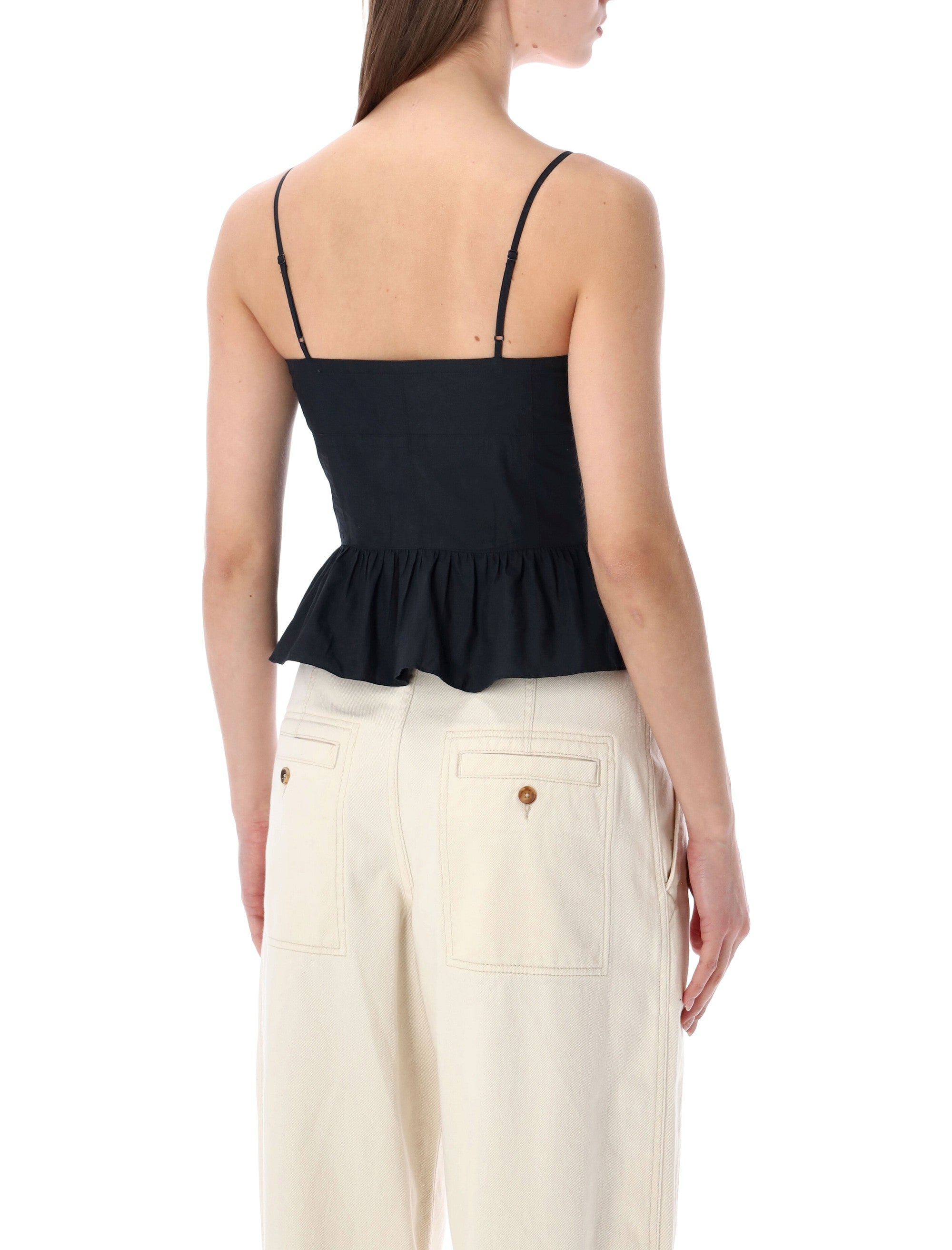 Marant Étoile Dolma peplum top Black Cotton