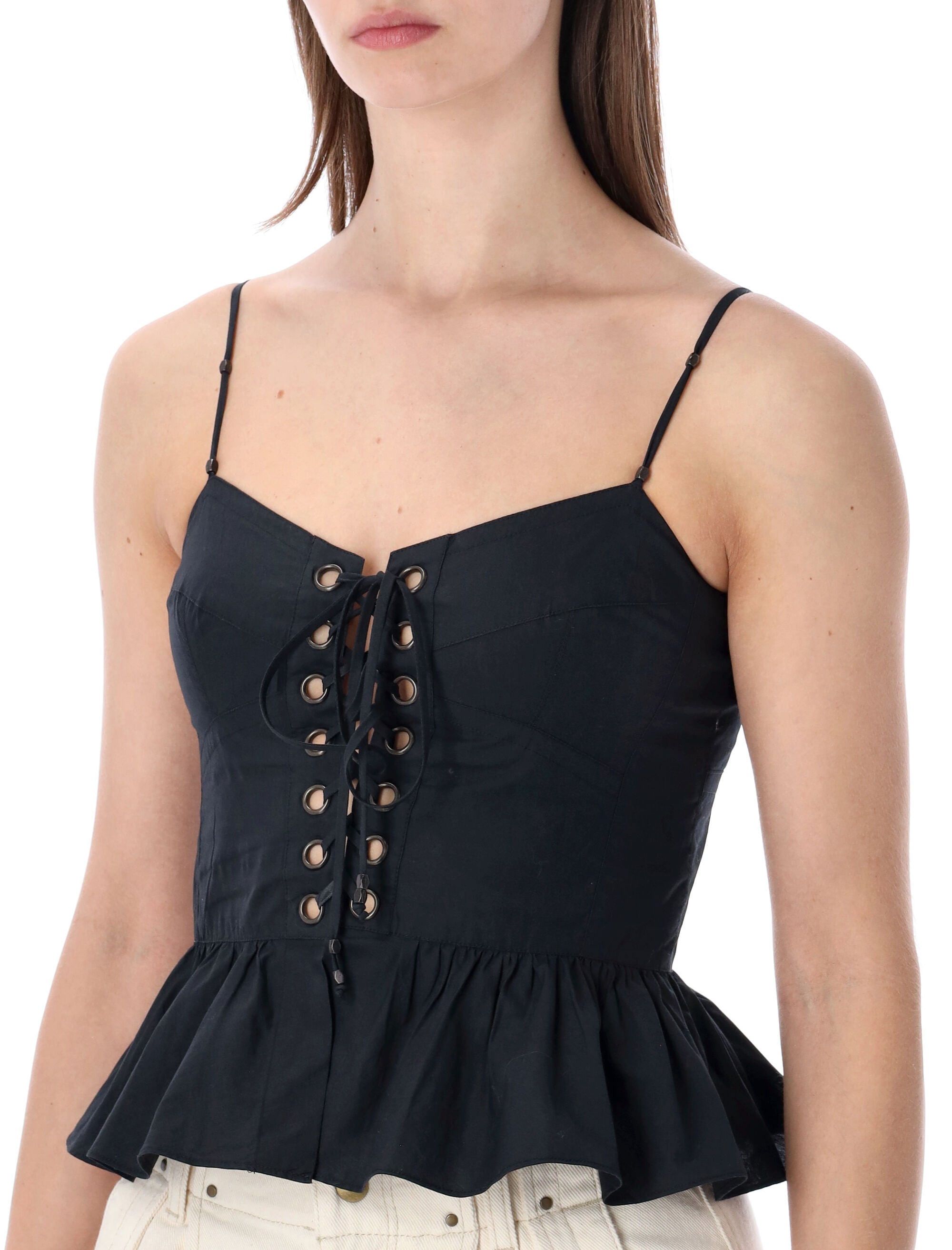 Marant Étoile Dolma peplum top Black Cotton