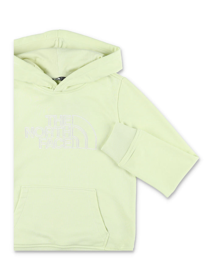 North Face Drew Peak Light Hoodie For Kids Lime Cotton Sweatshirt