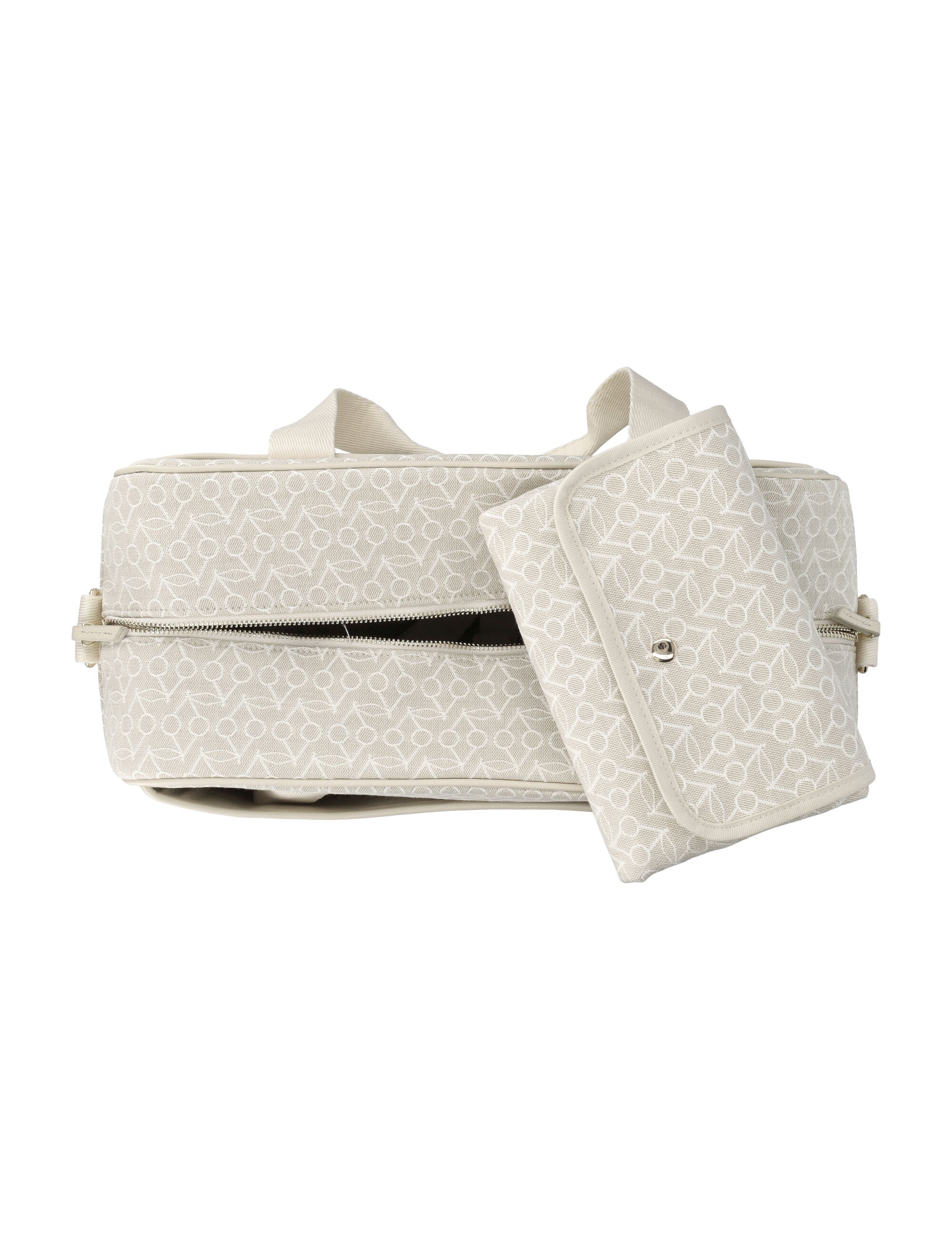 Bonpoint Monogram Mummy Bag Beige Cotton Shoulder
