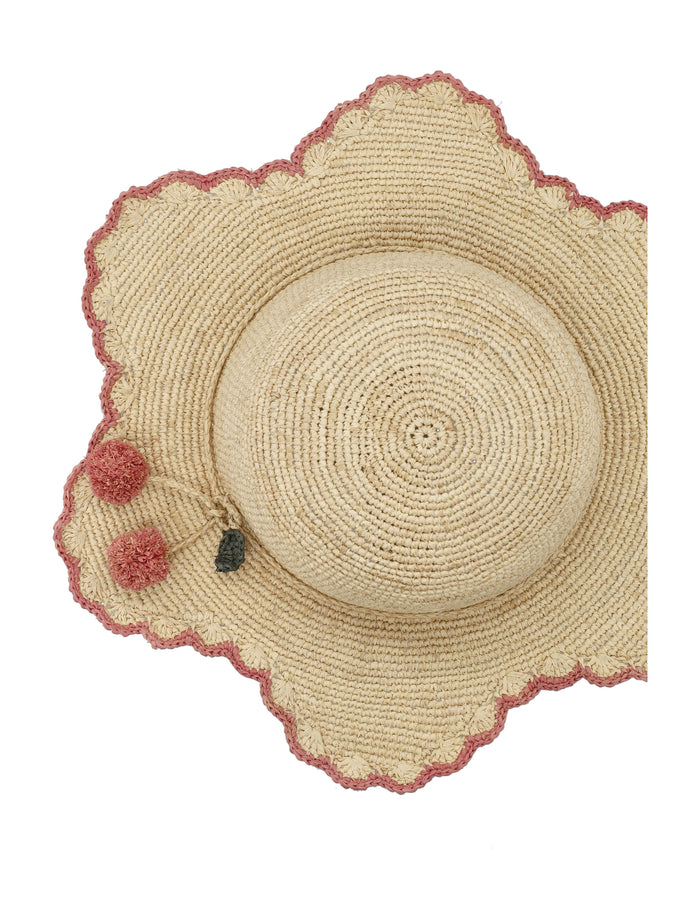 Bonpoint Lila Hand-Braided Sun Hat Naturel Raphia