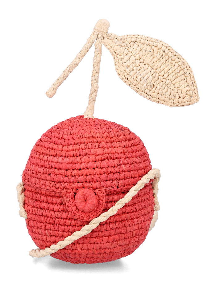 Bonpoint Laney Cherry Raffia Girls Bag Coquelicot Raphia Shoulder