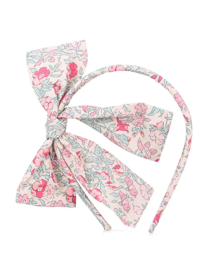 Bonpoint Jin Liberty cotton bow headband Raspberry Flowers
