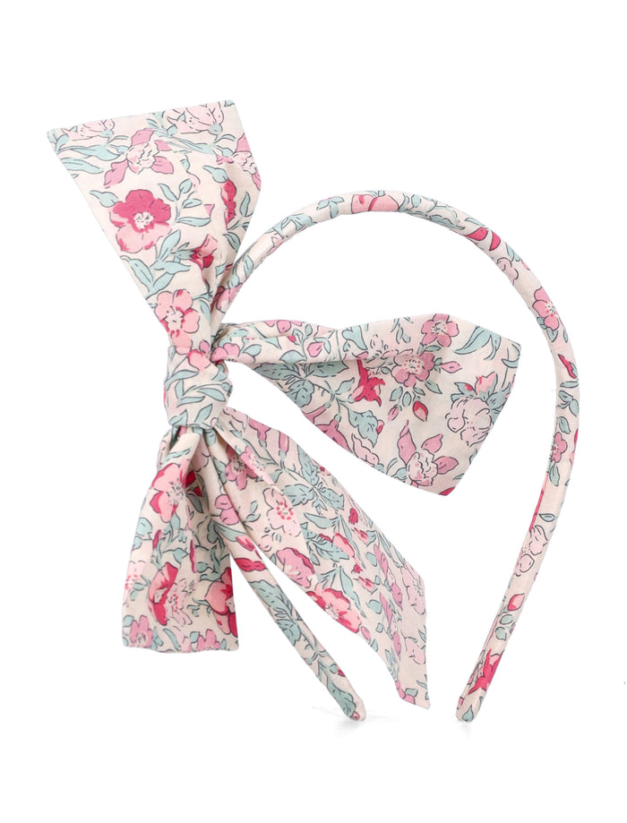 Bonpoint Jin Liberty cotton bow headband Raspberry Flowers