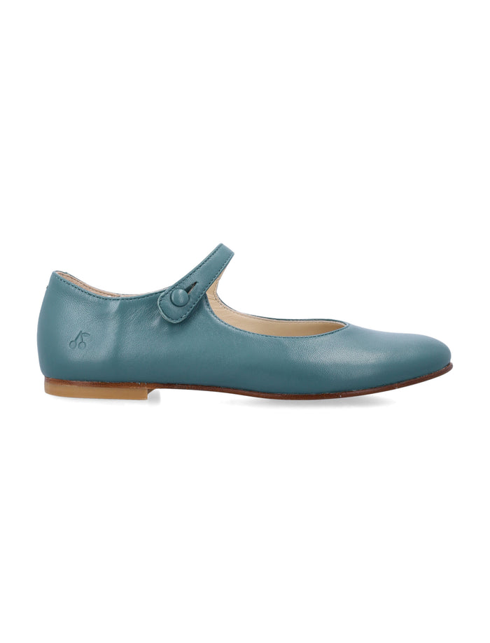 Bonpoint Ella slate green leather ballerinas Flat Shoes
