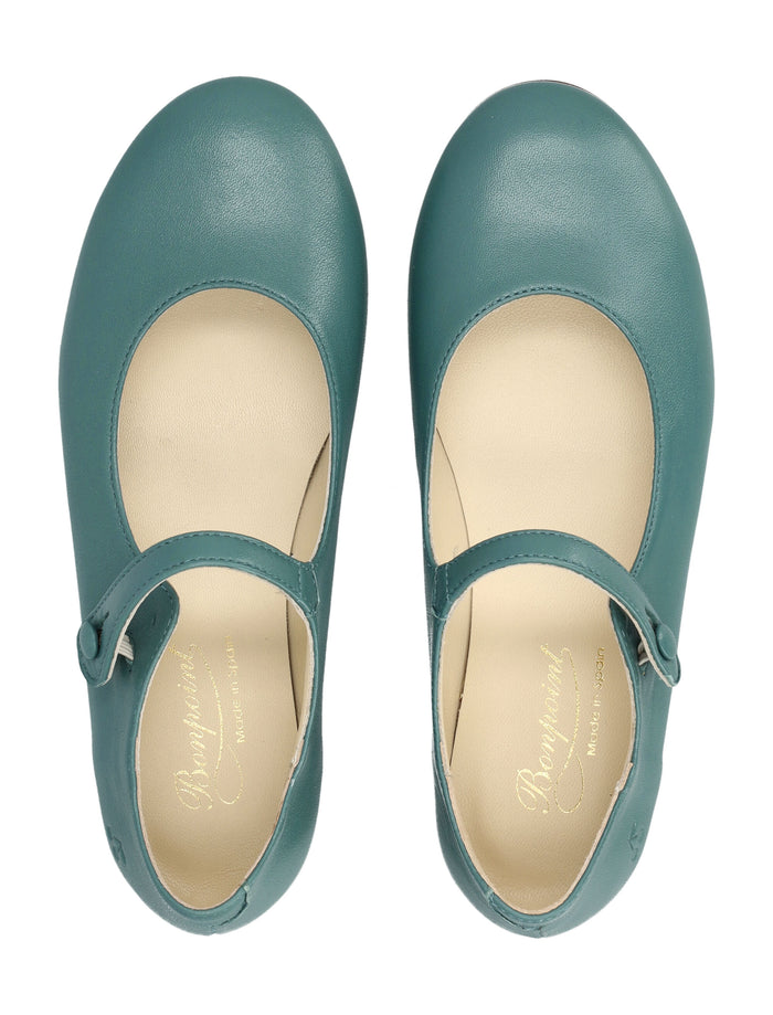 Bonpoint Ella slate green leather ballerinas Flat Shoes