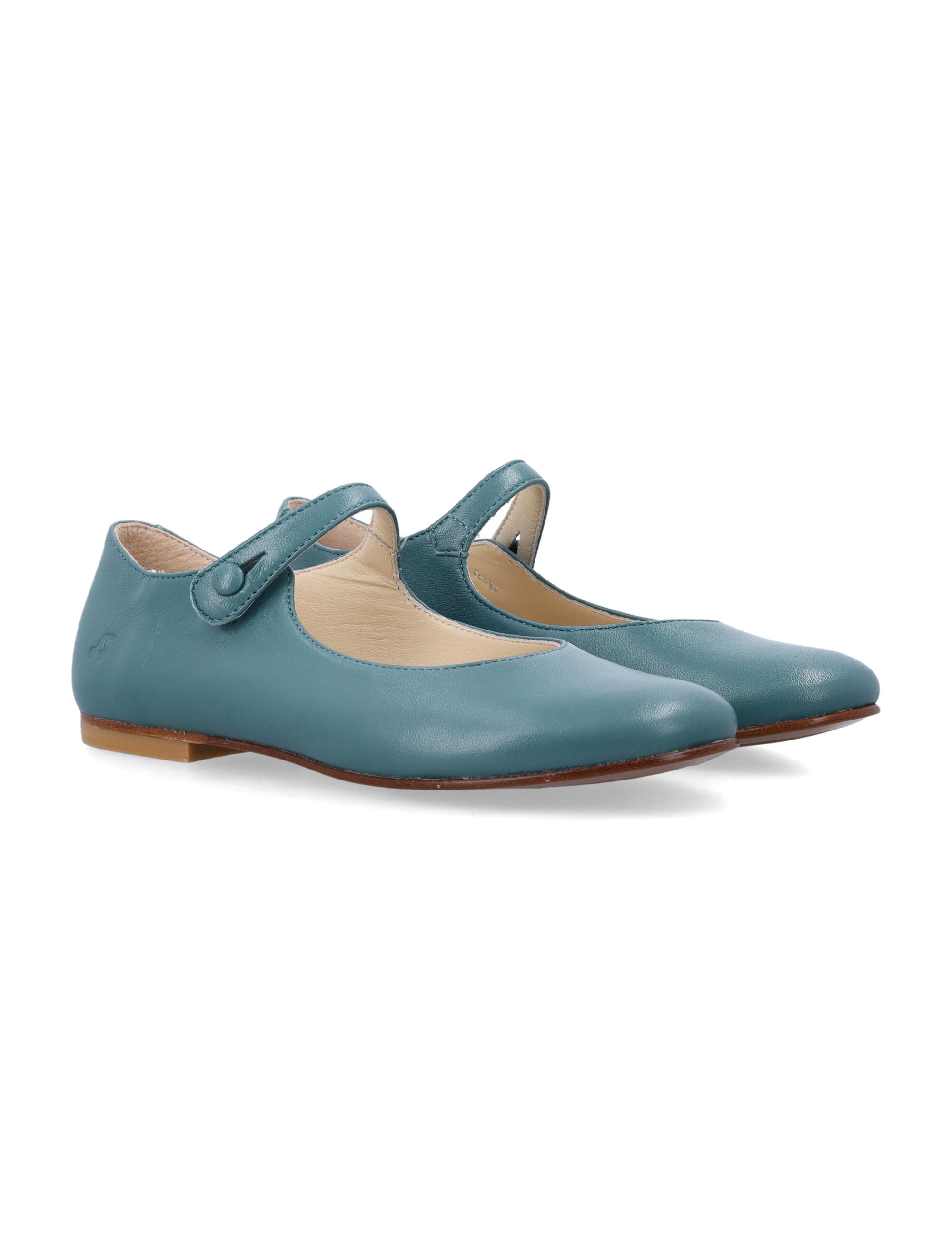Bonpoint Ella slate green leather ballerinas Flat Shoes