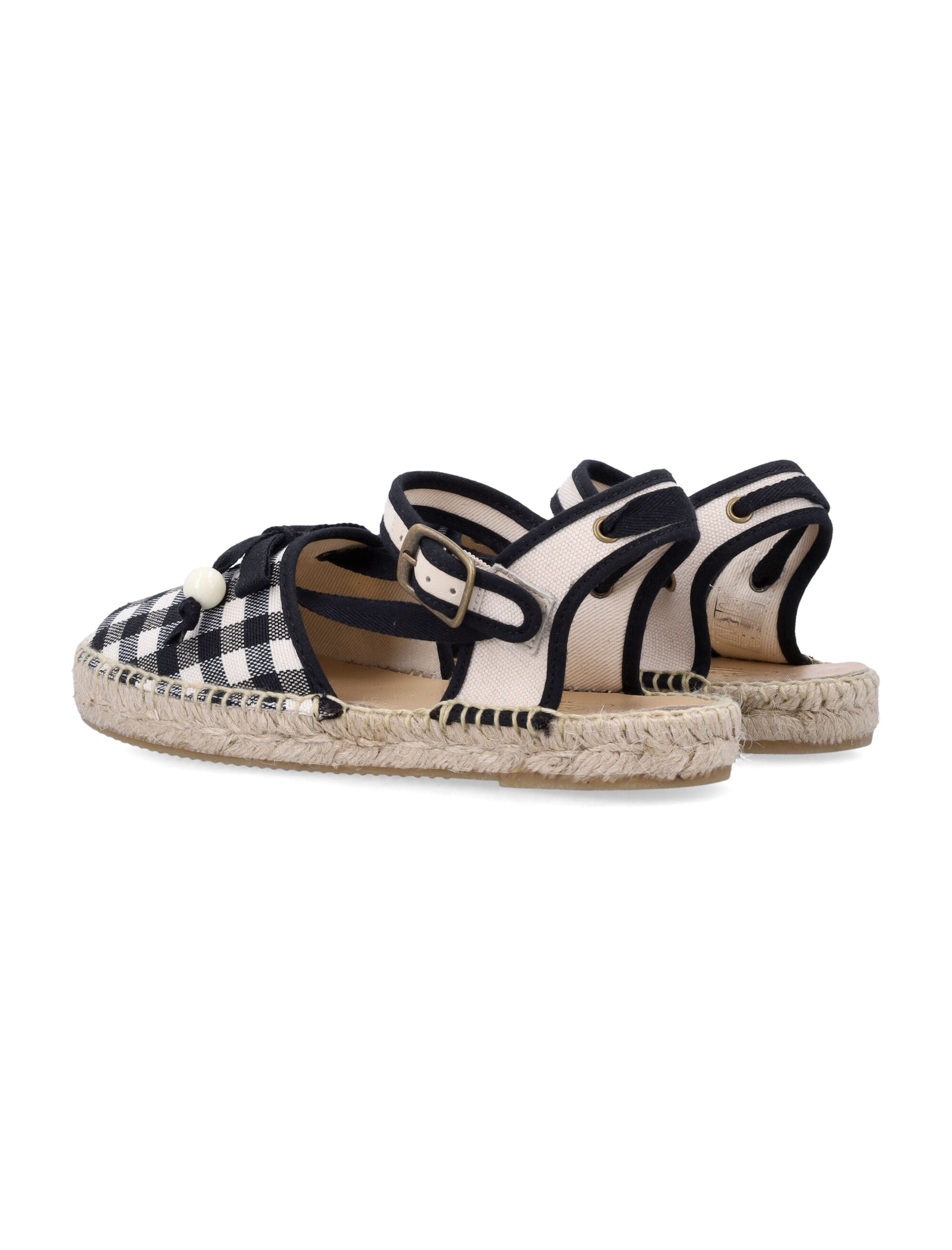 Bonpoint Evila gingham espadrilles Vichy Noir Upper Sandal