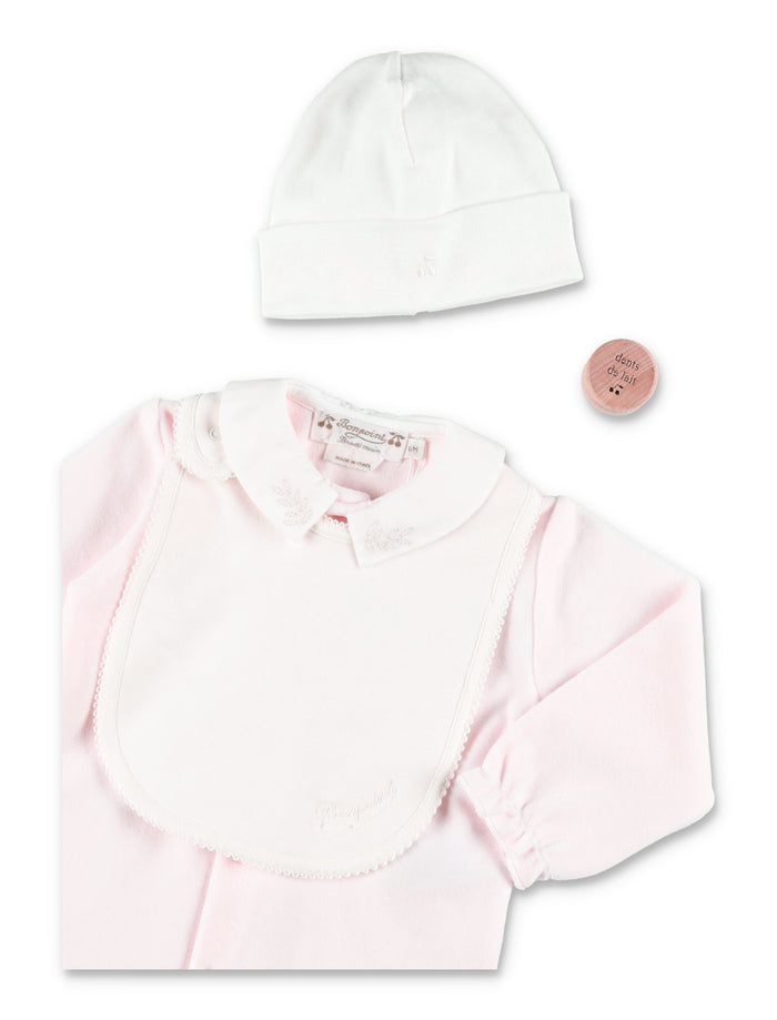Bonpoint baby cotton gift set Rose Pale Jumpsuit
