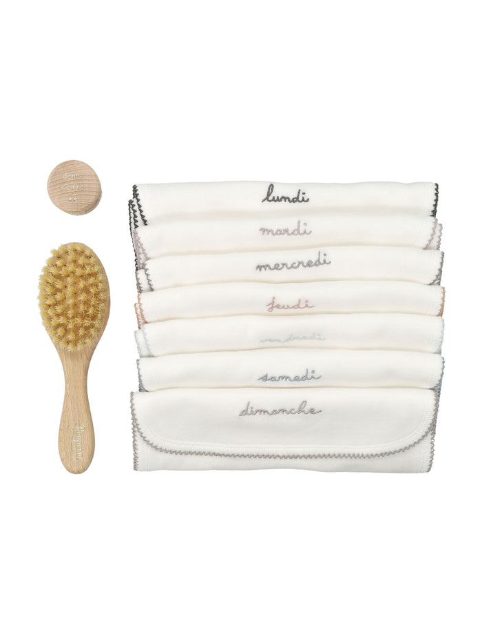 Bonpoint Days of the Week bib set White Cotton