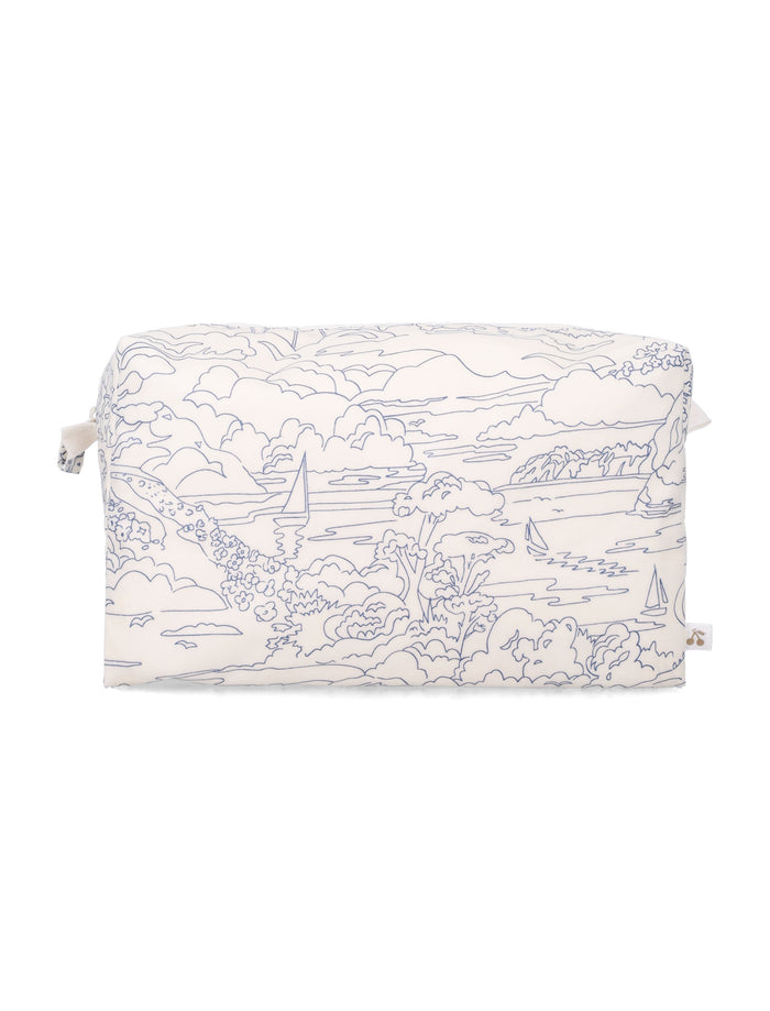 Bonpoint blue quilted liberty cotton pouch Print Ink Organic