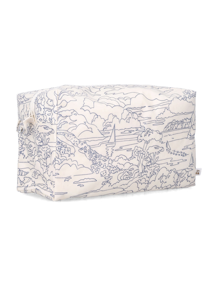 Bonpoint blue quilted liberty cotton pouch Print Ink Organic