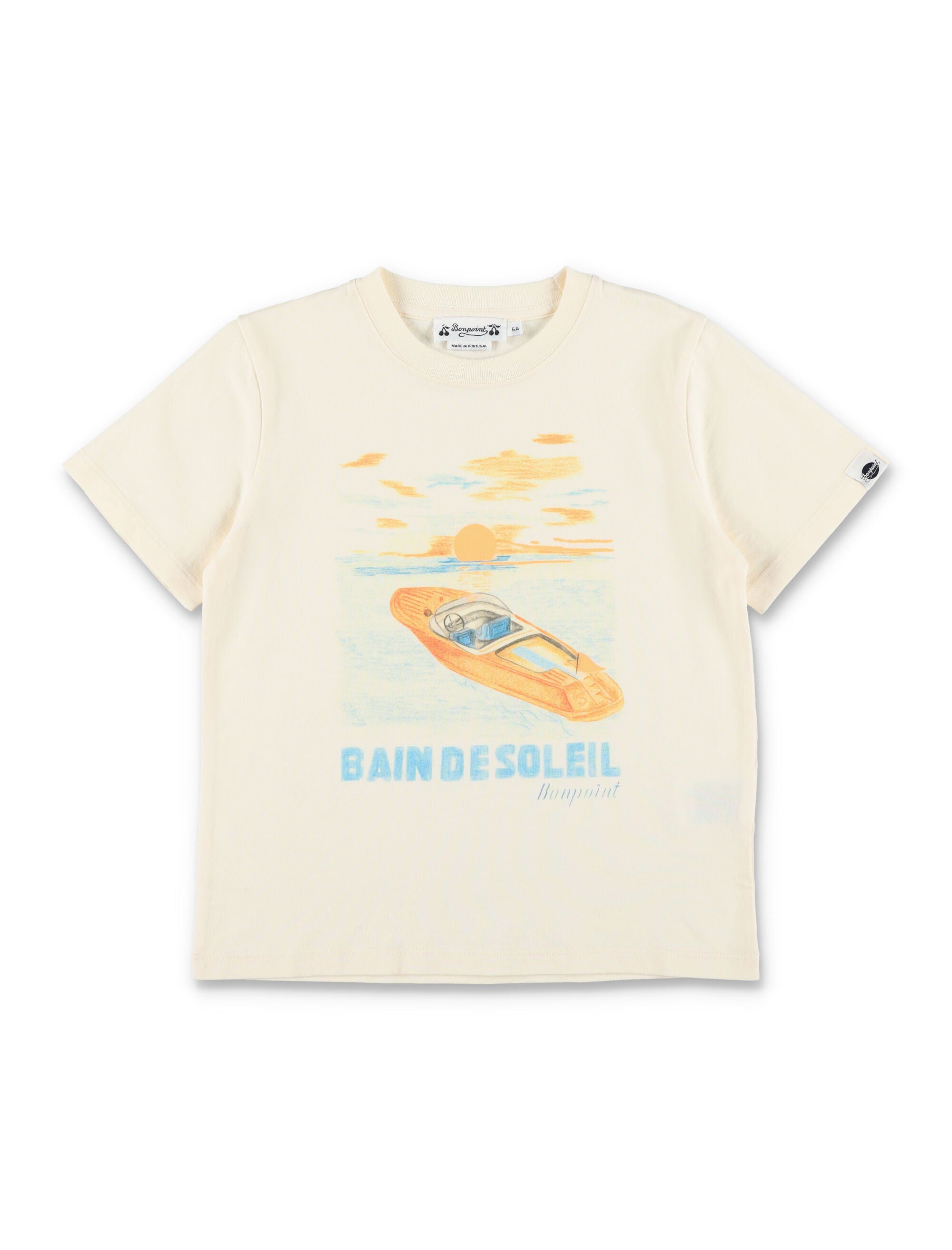 Bonpoint Thibald organic cotton tee for kids Upb Ecru Tshirt
