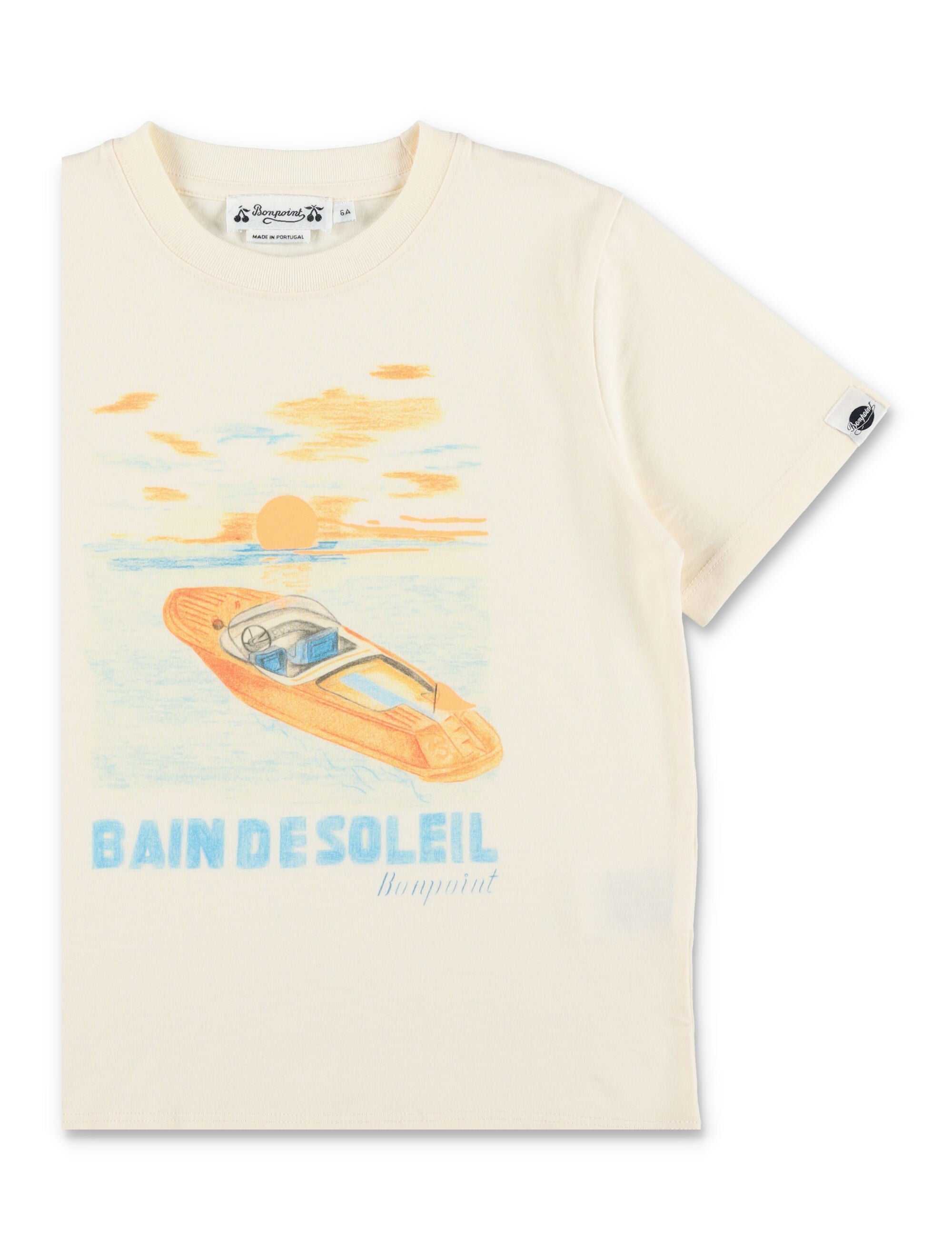 Bonpoint Thibald organic cotton tee for kids Upb Ecru Tshirt
