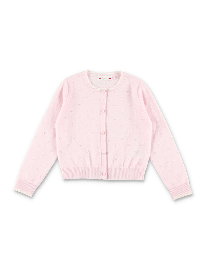 Luella cashmere pointelle knit cardigan Pale Pink