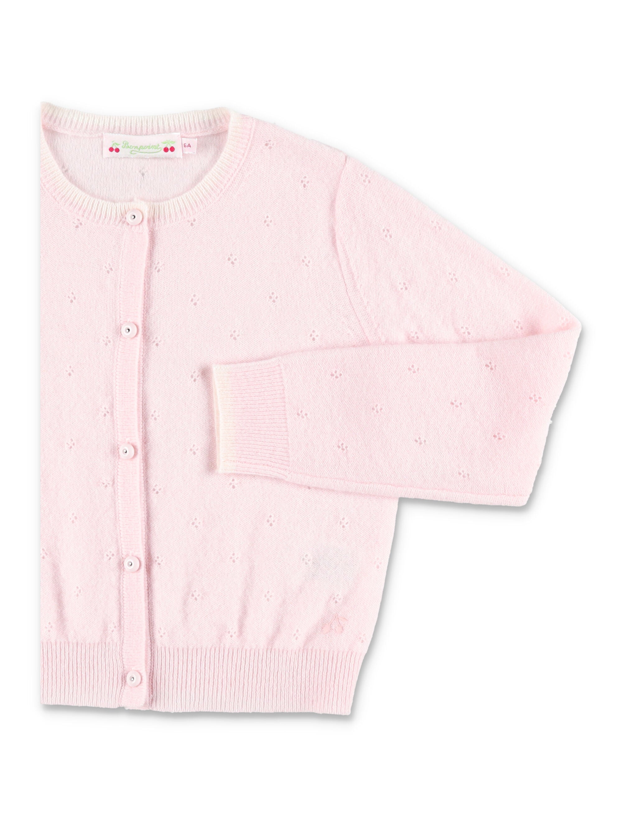 Luella cashmere pointelle knit cardigan Pale Pink
