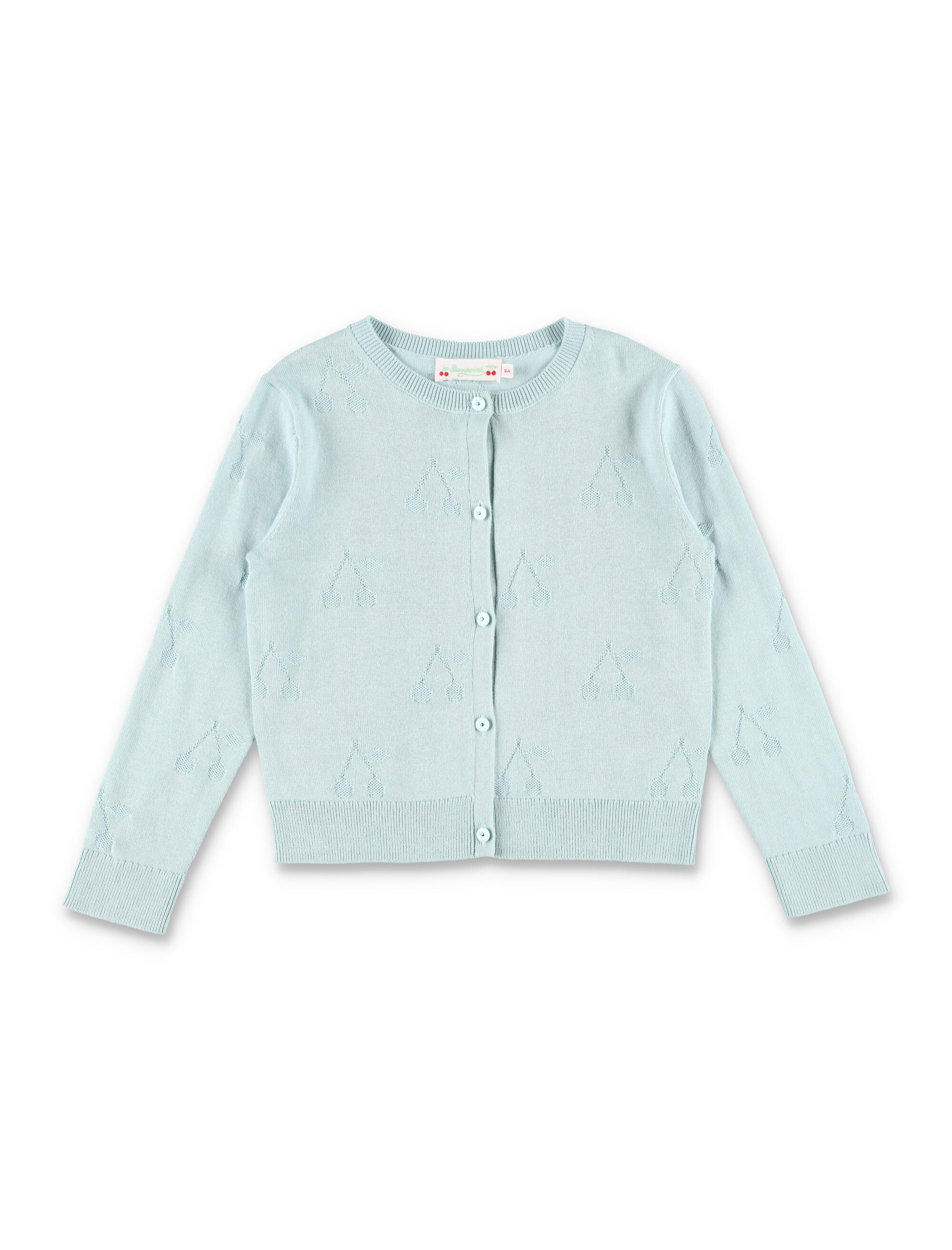 Lysia organic cotton cherry cardigan Celadon Green