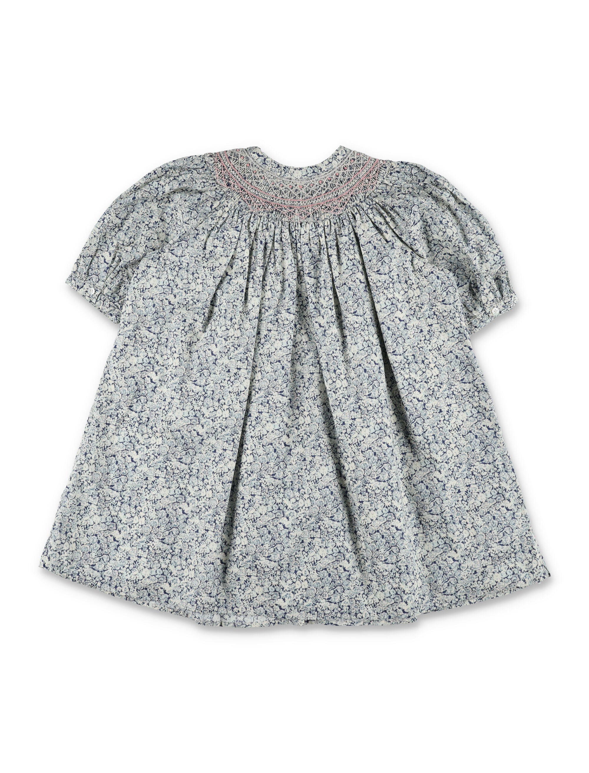 Bonpoint Jadwiga smocked liberty organic cotton dress Blue