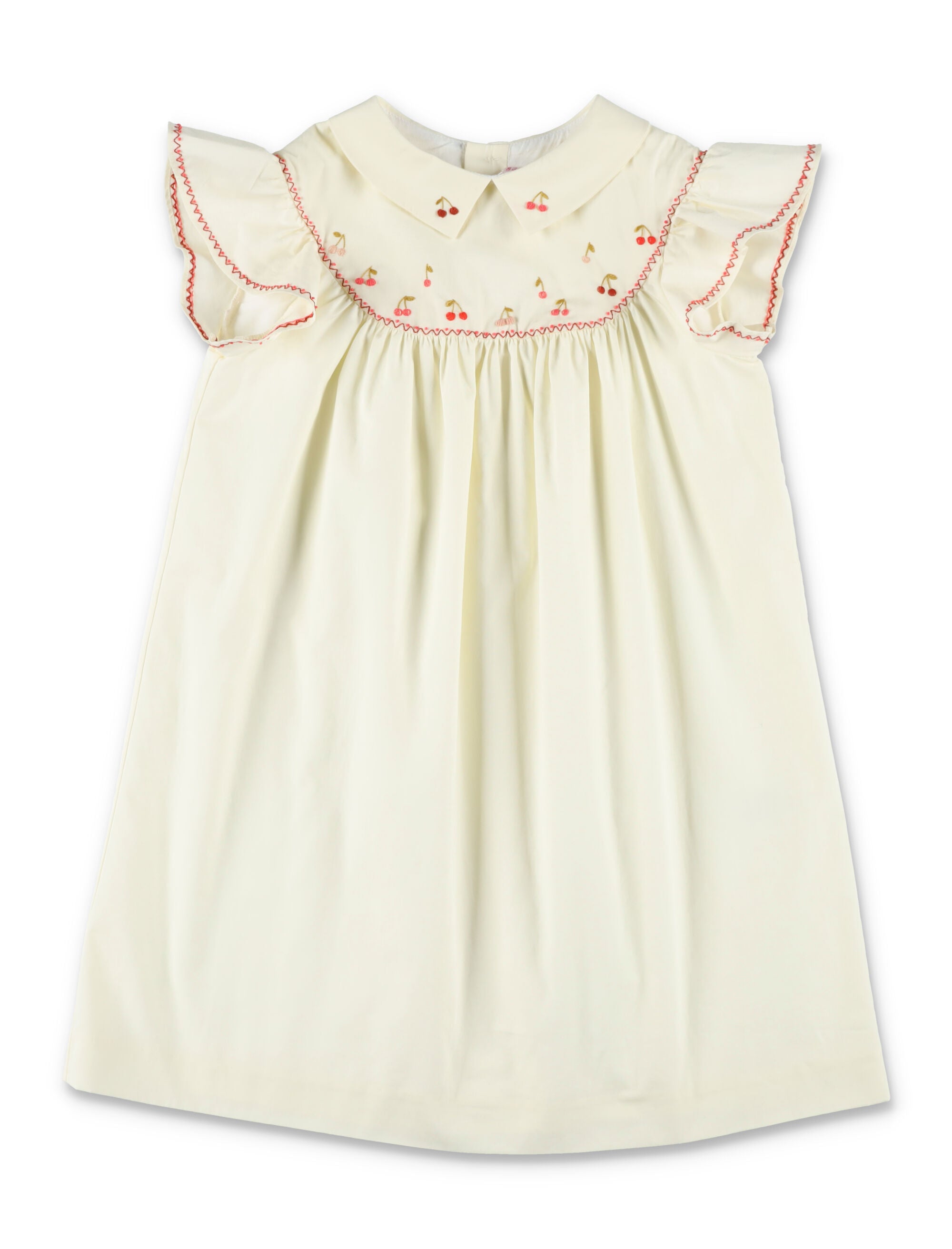 Bonpoint Lacy-Ann Girls Organic Cotton Dress Ecru