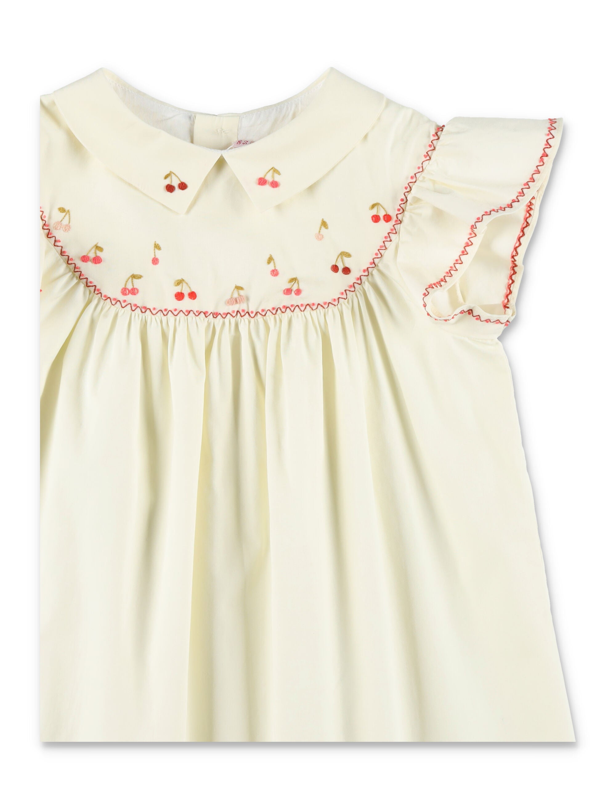 Bonpoint Lacy-Ann Girls Organic Cotton Dress Ecru